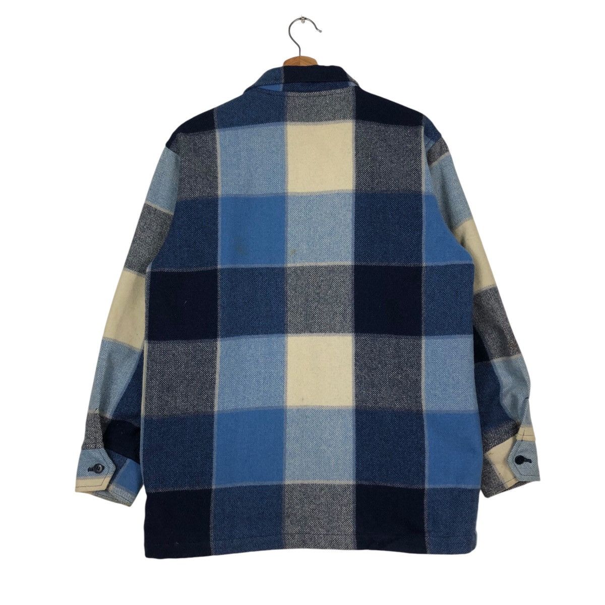 Flannel 📌Vintage Wool Button Jacket R. Brown Tartan Design Check Size US M / EU 48-50 / 2 - 9 Thumbnail