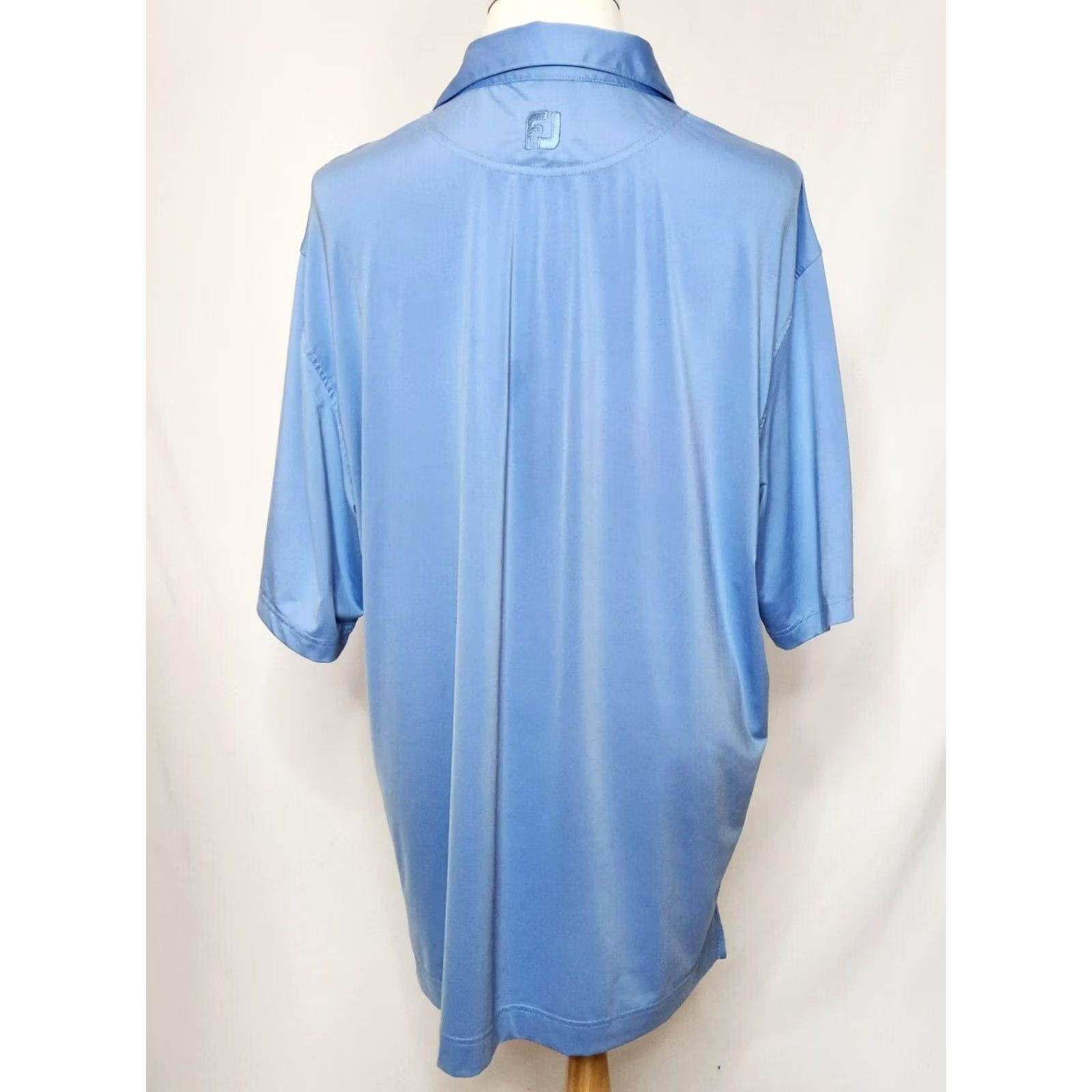 Footjoy FootJoy Golf Polo Shirt Mens 2XL Short Sleeve Solid Blue Stretch Polo Size US XXL / EU 58 / 5 - 3 Thumbnail