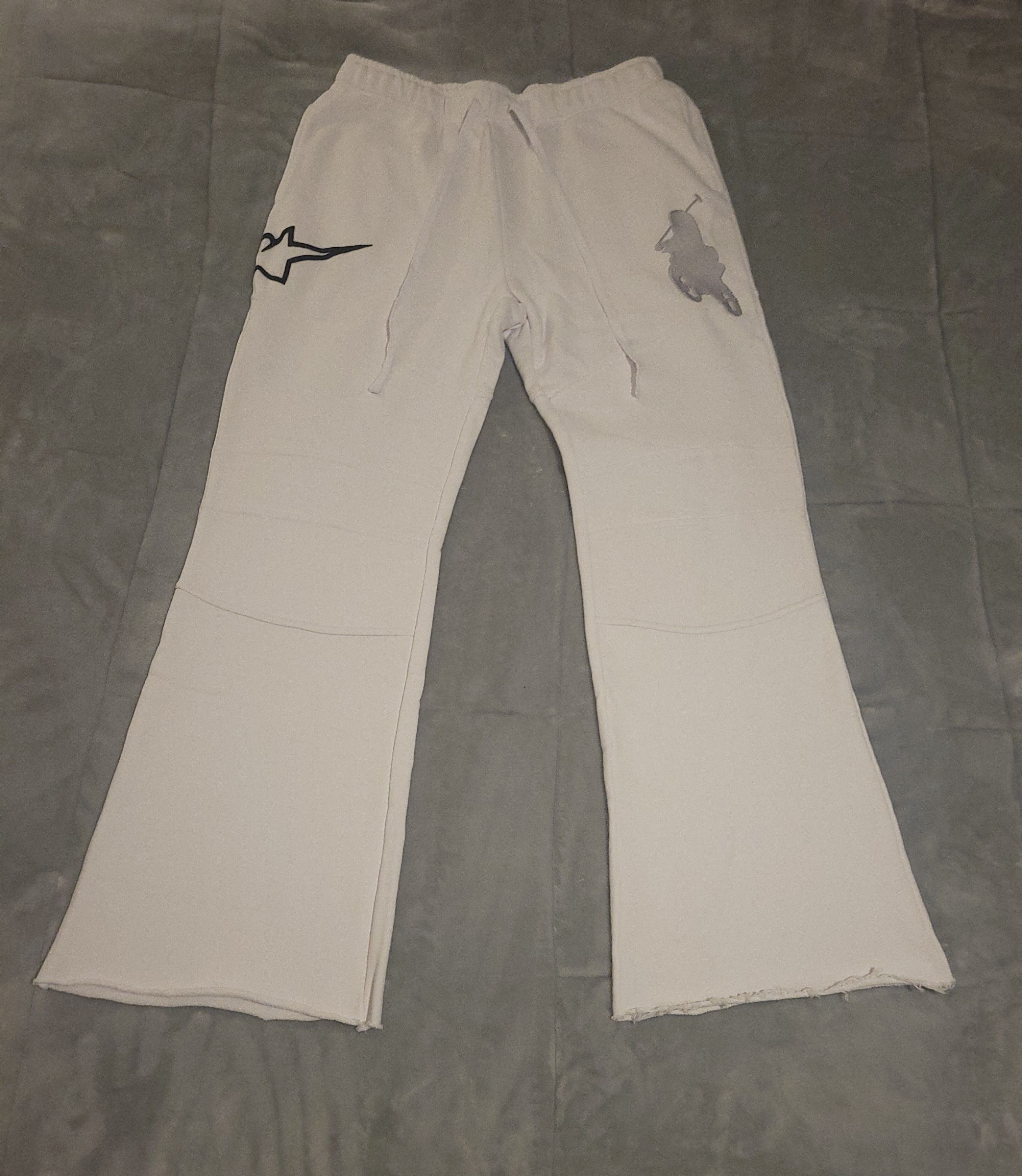 TRIPLE SEVENS Triple Sevens- White Wide Leg Flared Sweatpants-Men XL- BNWT Size US 36 / EU 52 - 1 Thumbnail
