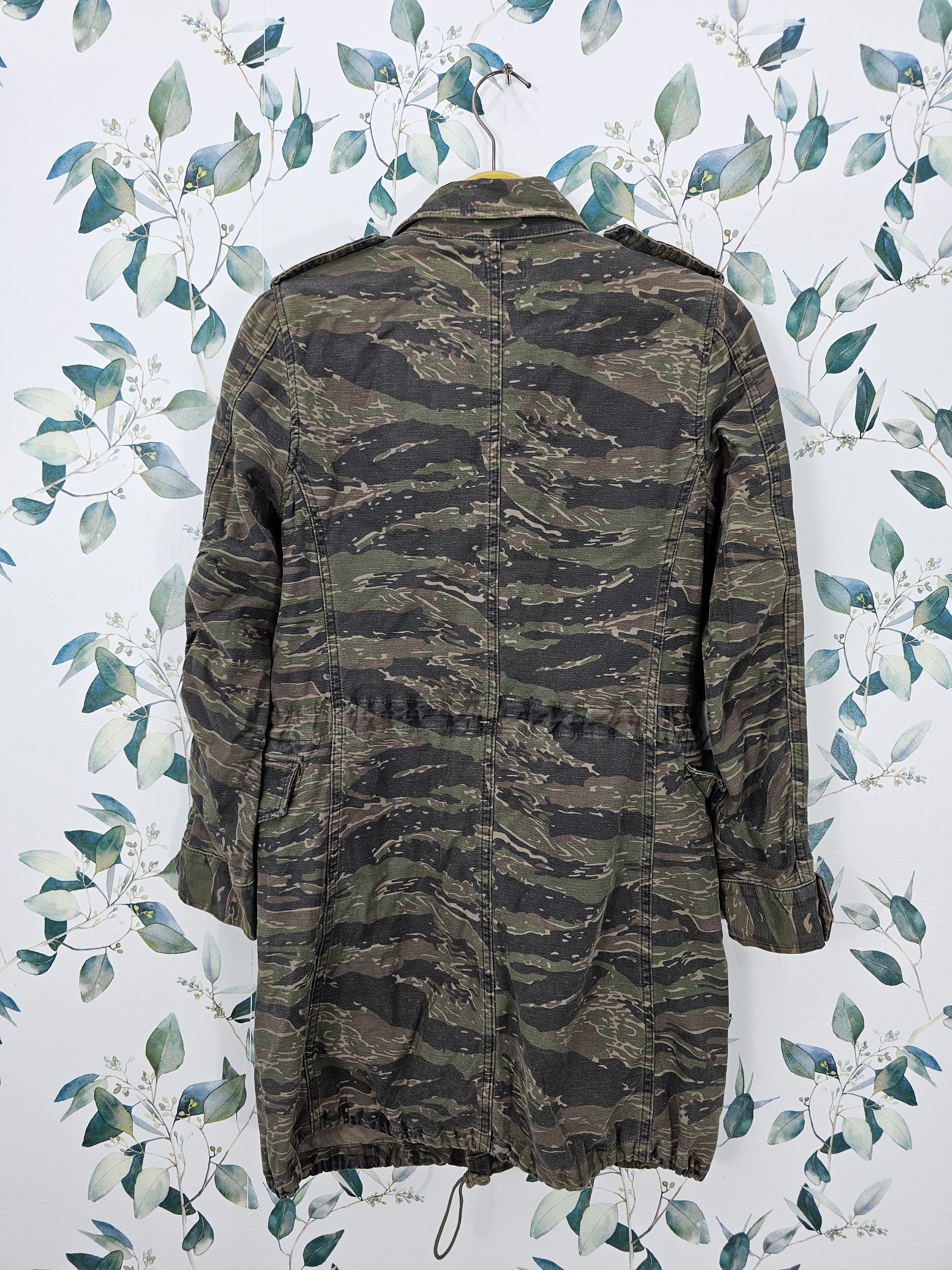 Japanese Brand GREEN Tiger Striped Camouflage Parka Military Jacket J0139 Size US XS / EU 42 / 0 - 2 Thumbnail
