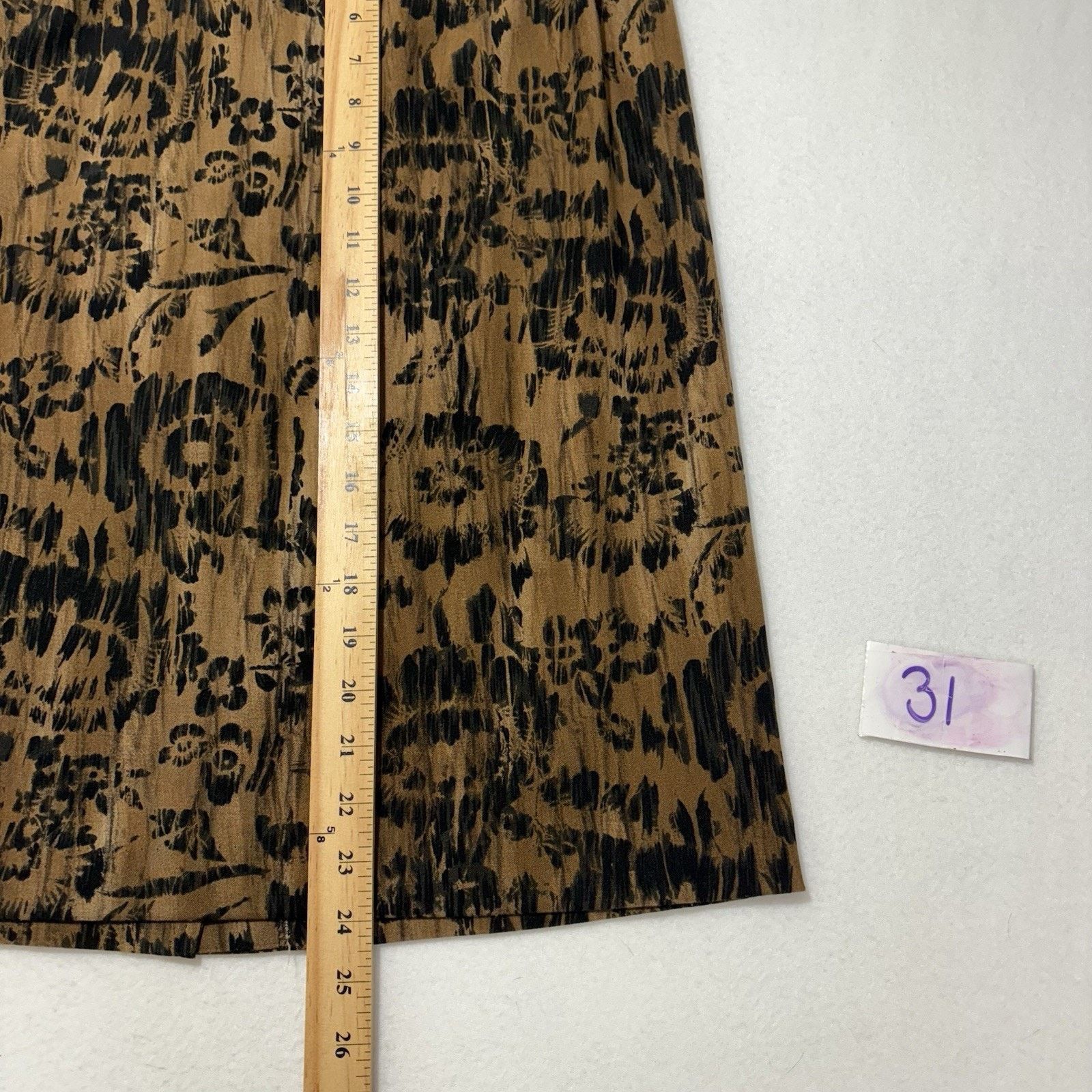 Harve Benard Harve Benard 12 Pencil Skirt Brown + Black Floral Patterned Size 34" / US 12 / IT 48 - 13 Thumbnail