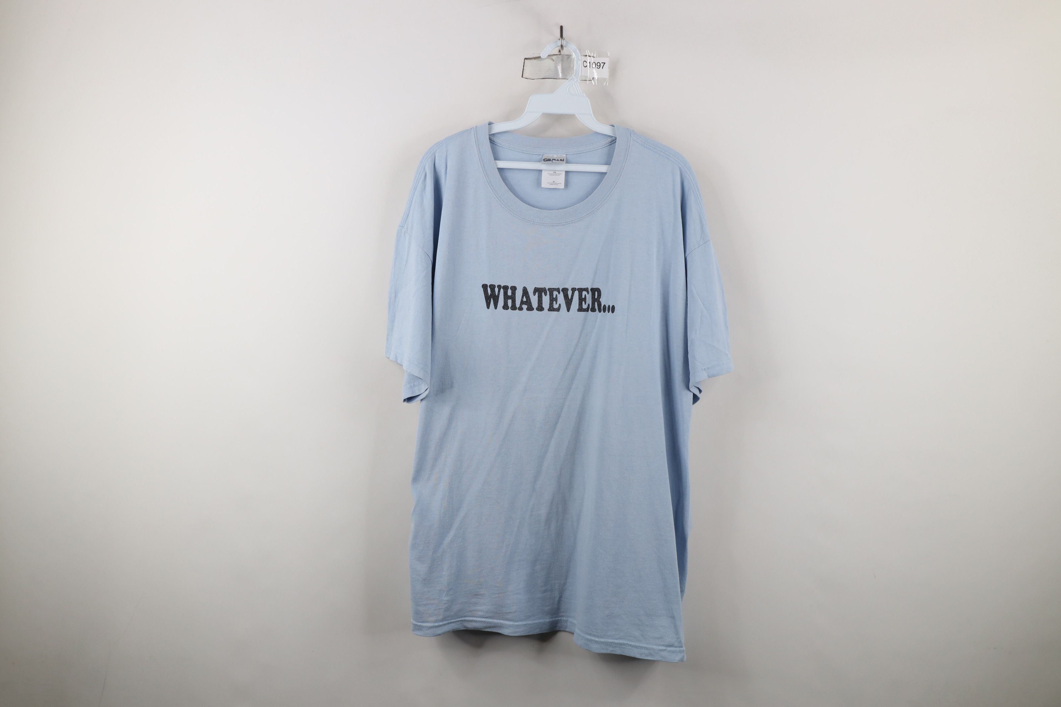 Vintage Vintage 90s Y2K Streetwear Spell Out Whatever T-Shirt Blue Size US XL / EU 56 / 4 - 1 Thumbnail