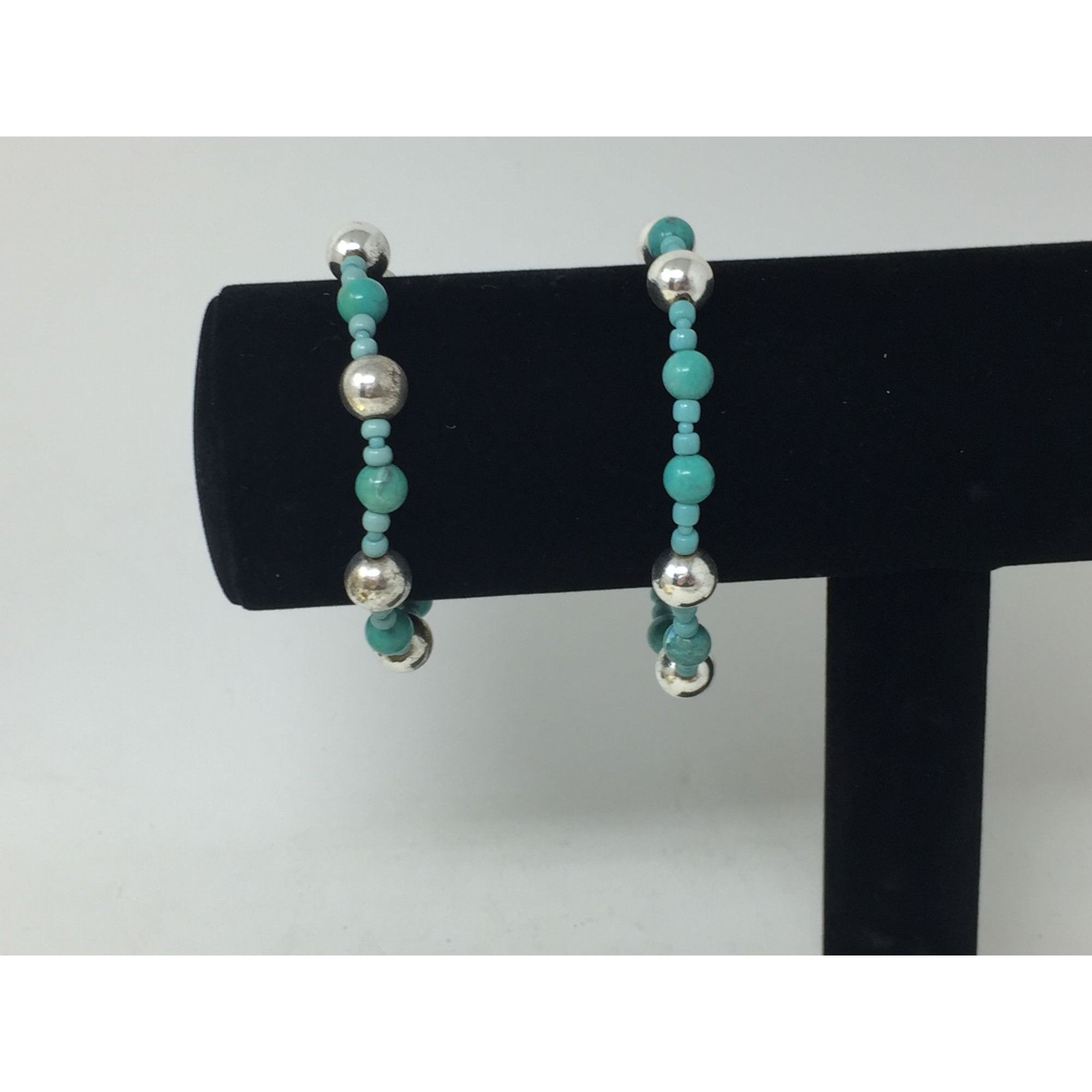 Other Two Blue and Silver Beaded Bracelets Size ONE SIZE - 6 Thumbnail