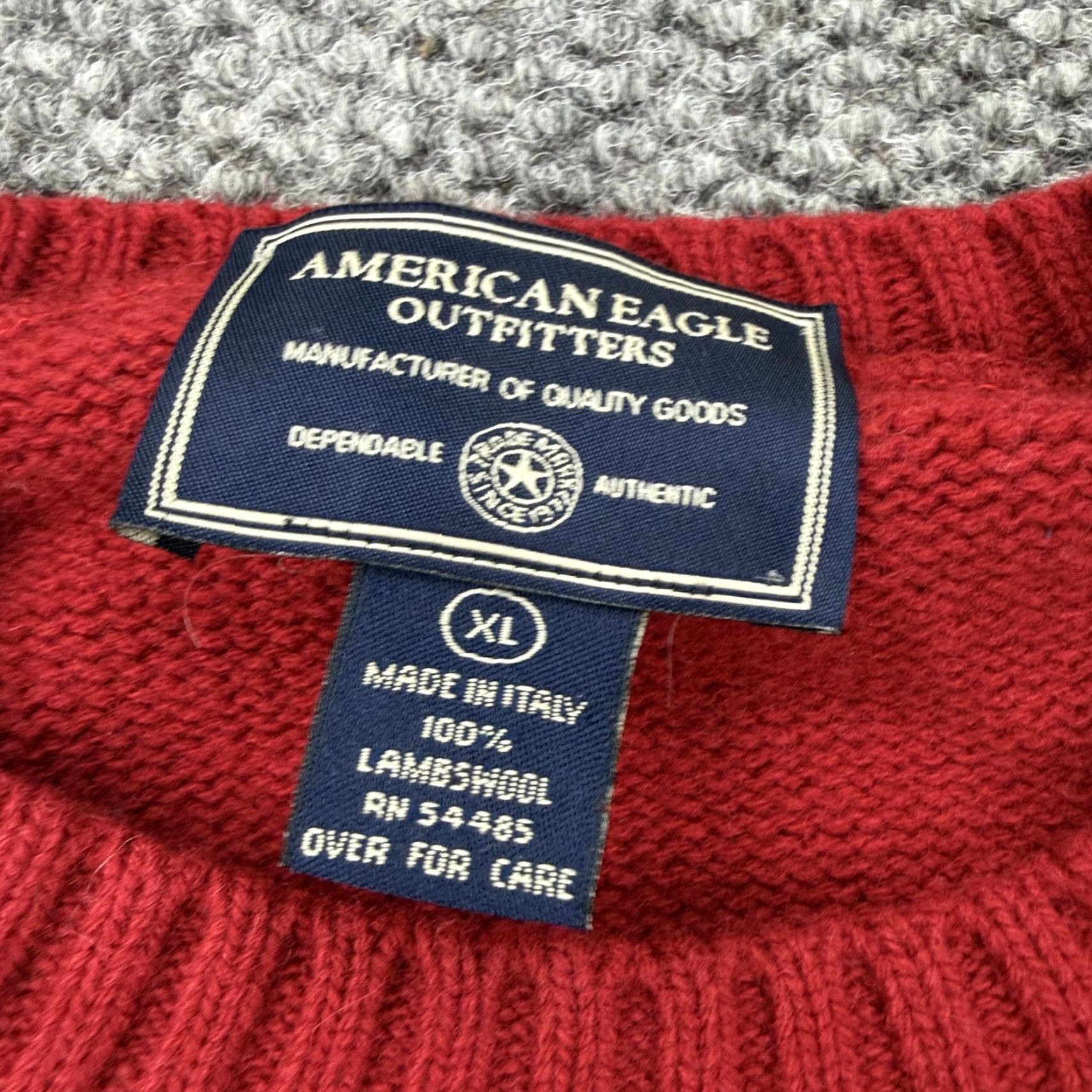 American Eagle Outfitters VINTAGE American Eagle Outfitters Sweater Mens XL Knit Red Wool Crew Neck Italy 90s Striped MENS Size US XL / EU 56 / 4 - 6 Thumbnail