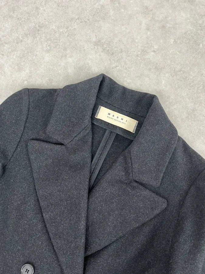 Marni AW2013 Marni Dark Grey Wool Classy Long Coat Size S / US 4 / IT 40 - 4 Thumbnail
