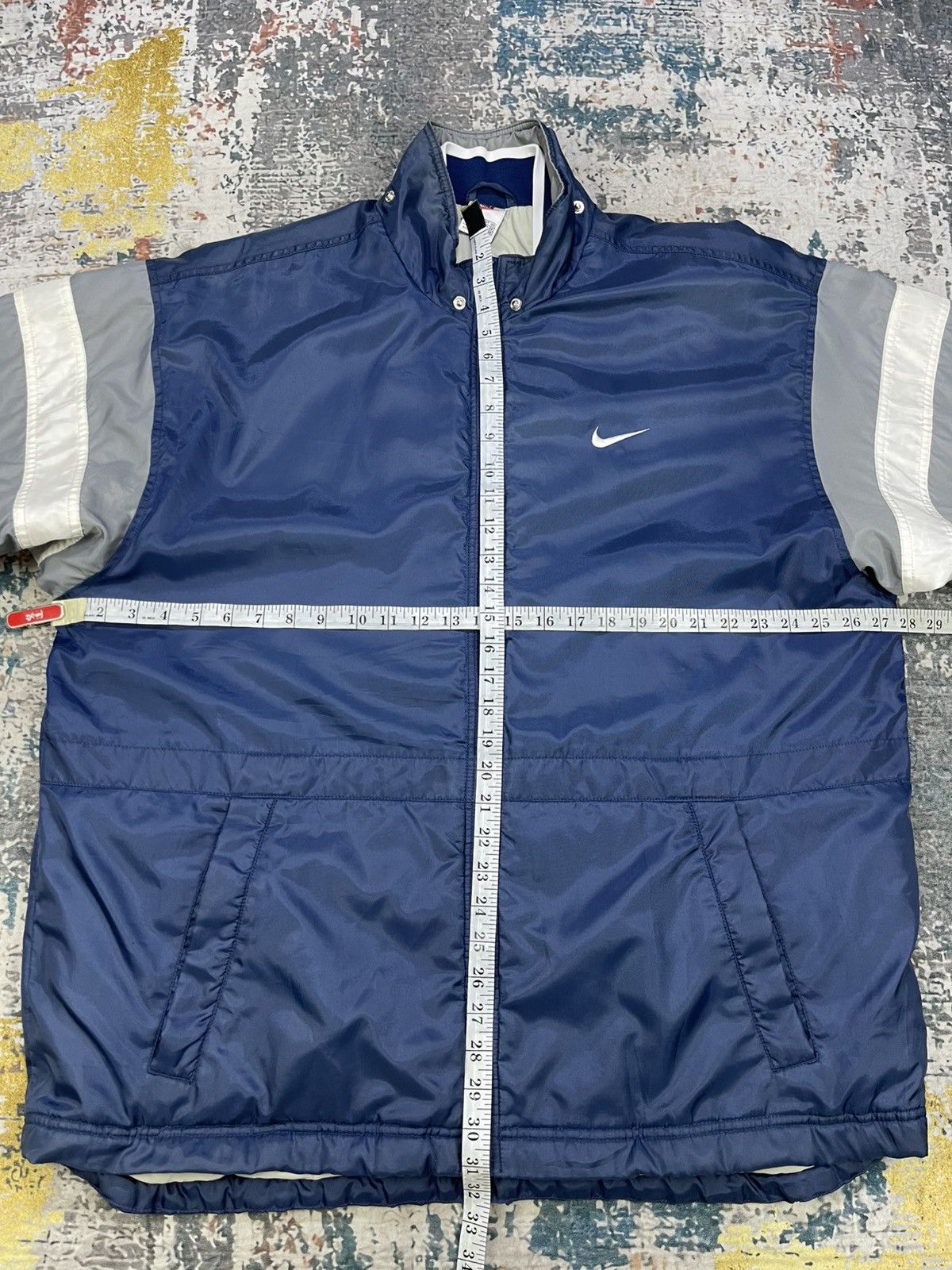 Nike Vtg 90s Nike Navy Big Logo Spell Out Parka Jacket Size US L / EU 52-54 / 3 - 11 Thumbnail