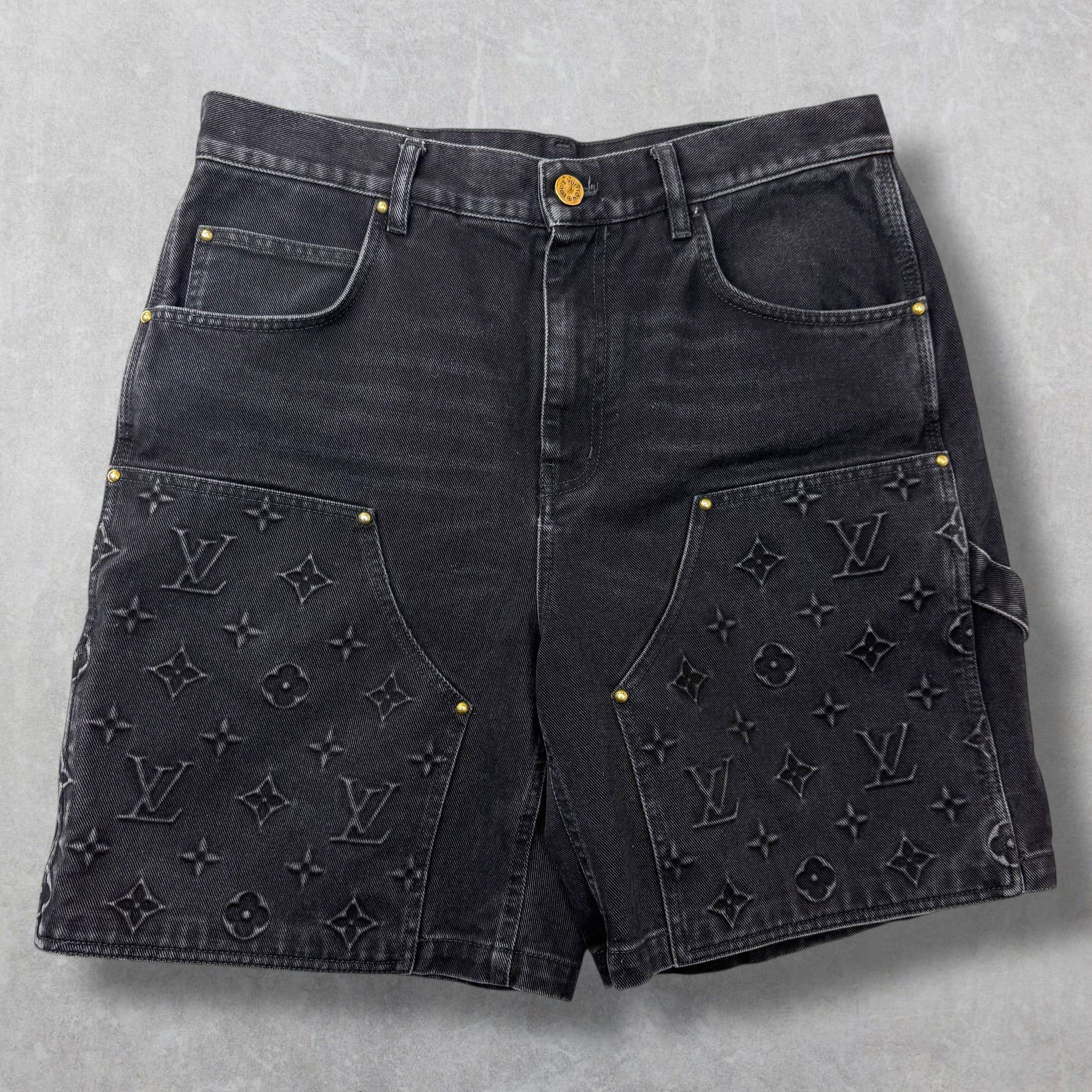 Louis Vuitton Louis Vuitton Monogram Denim Carpenter Shorts 33 Size US 33 - 1 Thumbnail