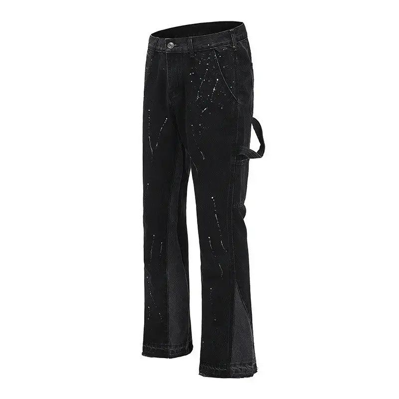 Japanese Brand × Jean Splattered Paint Flare Black Denim Jeans Size US 32 / EU 48 - 5 Thumbnail