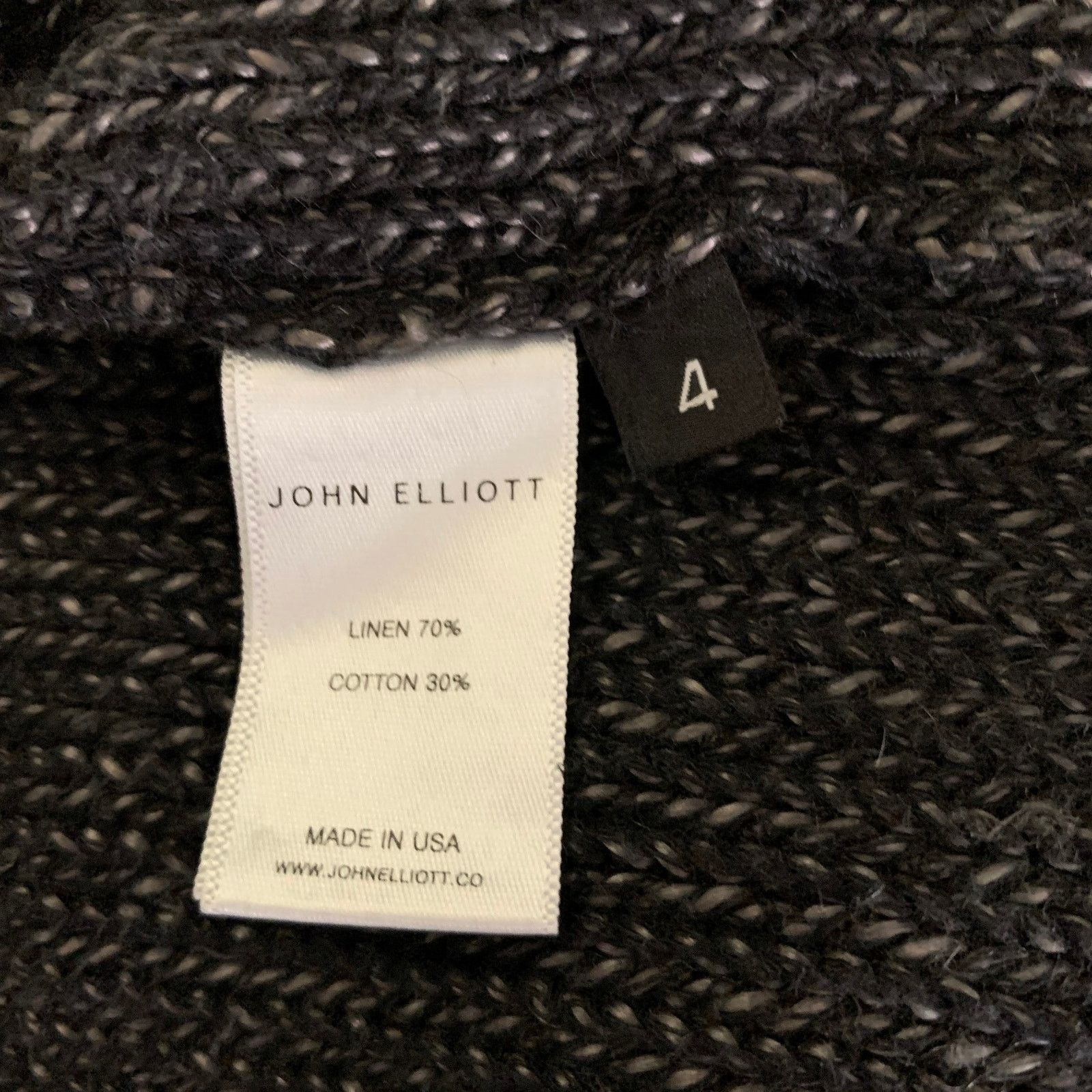 John Elliott JOHN ELLIOTT XL Grey Black Knit Linen Cotton Cape Cardigan Size US XL / EU 56 / 4 - 6 Thumbnail