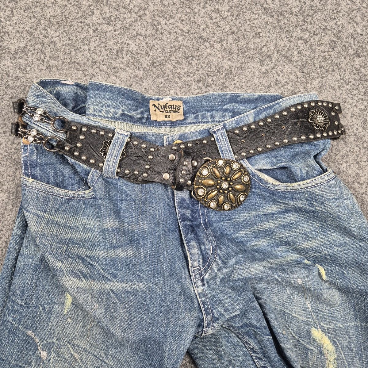 Japanese Brand Y2K Studded leather belts Size ONE SIZE - 6 Thumbnail