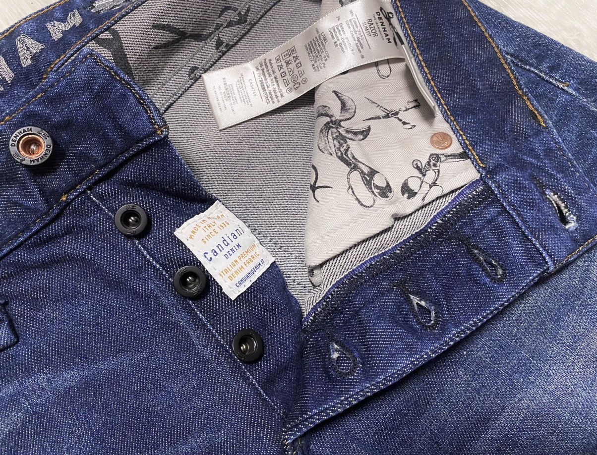 DENHAM Razor Washed Distressed Patchwork Stitched Fringed Torn Size US 30 / EU 46 - 15 Thumbnail