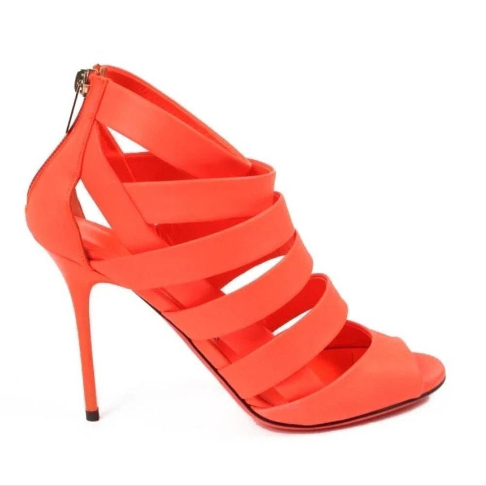 Jimmy Choo Jimmy Choo Damsen Neon Flame Nappa Leather Sandals Heels 6.5 Size US 6.5 / IT 36.5 - 4 Thumbnail