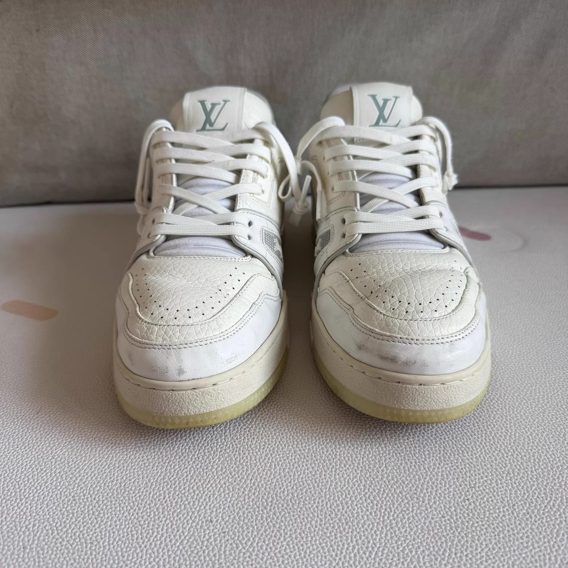 Louis Vuitton LV White Cement Trainer US6/EU40 Uncleaned w/Box Size US 7 / EU 40 - 2 Thumbnail