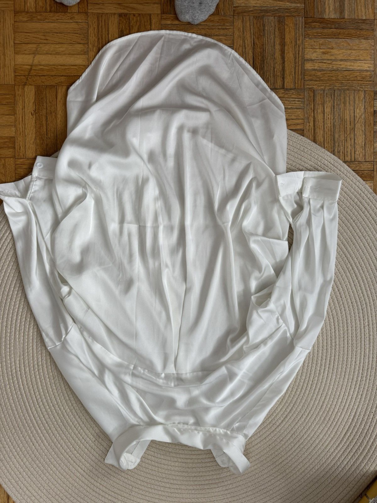 Designer Silky Oversized Button Front White Size M Size M / US 6-8 / IT 42-44 - 6 Thumbnail