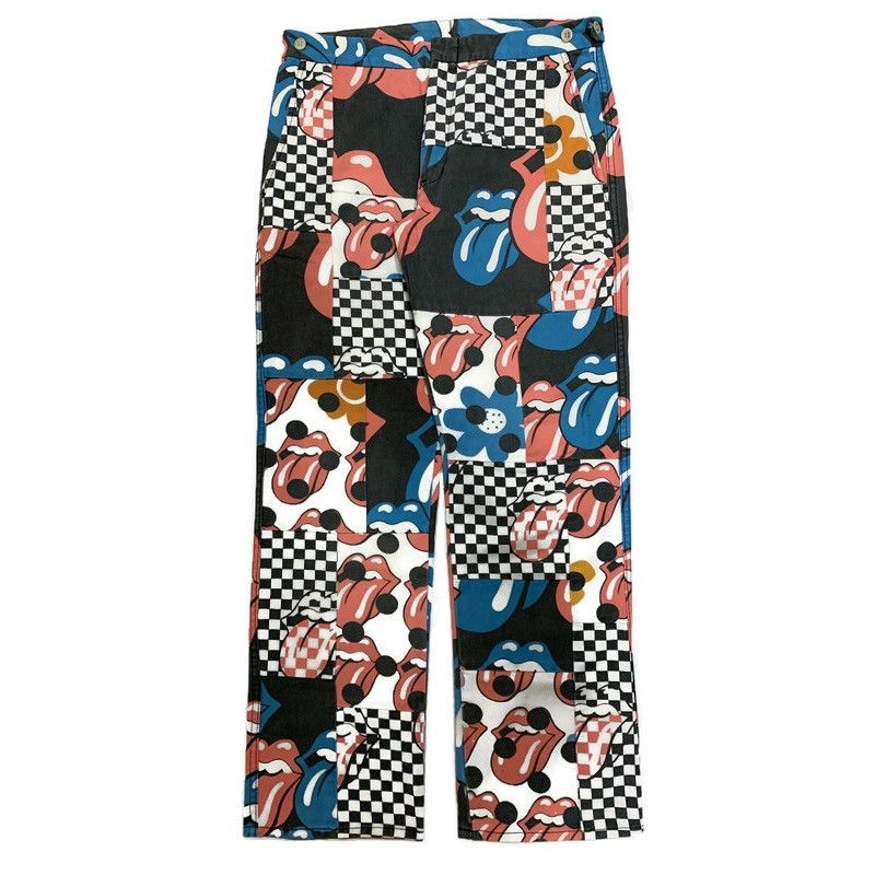 Image of Comme Des Garcons Comme Des Garçons 2006Ss Rolling Stones Patchwork Pants, Men's (Size 31)