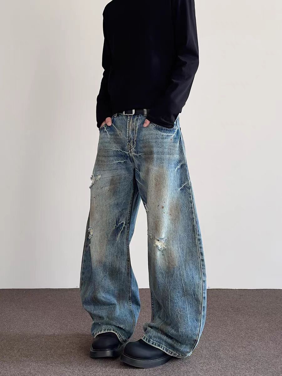 Japanese Brand × Jean Vintage street ripped machete old micro flare jeans Size US 34 / EU 50 - 1 Thumbnail