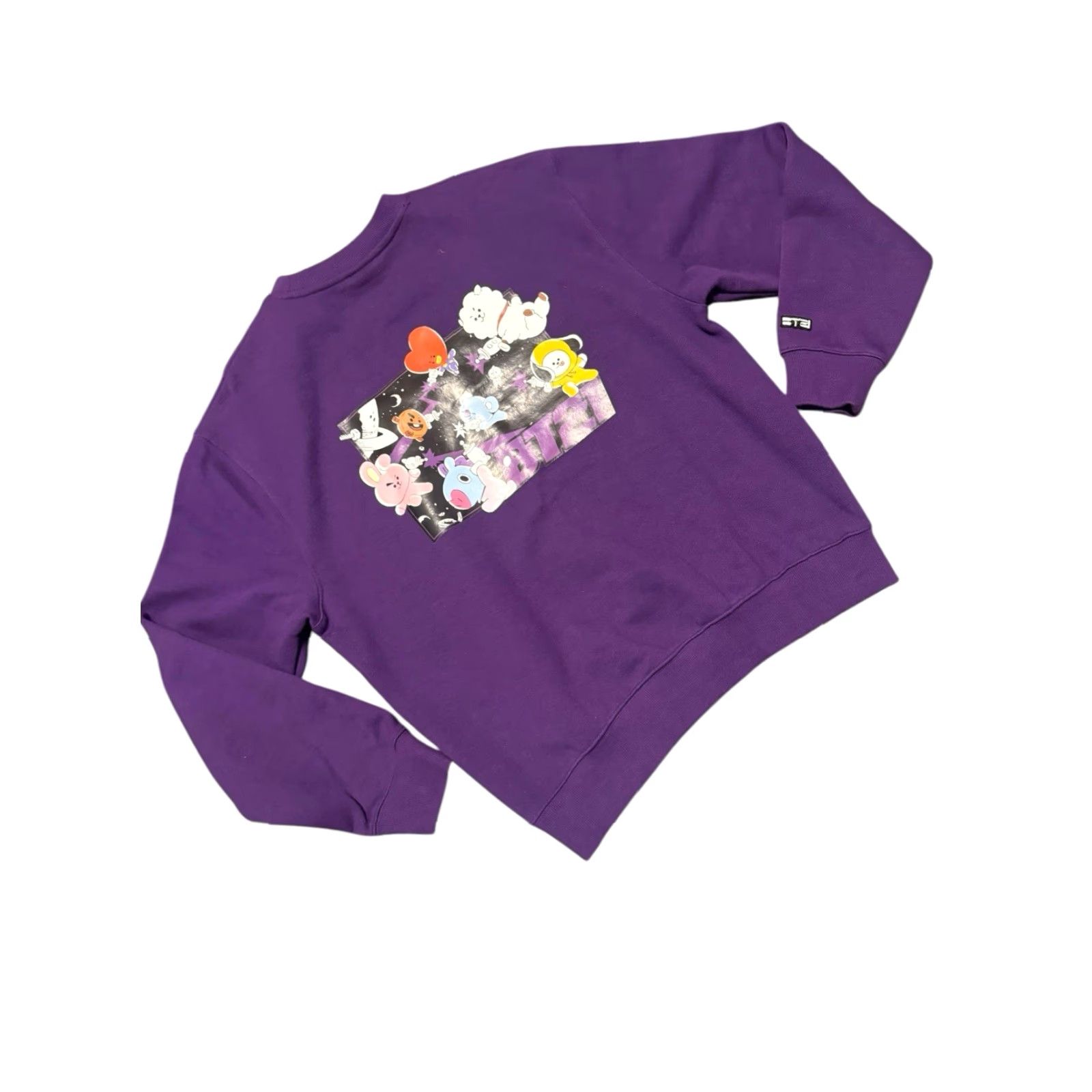 Vintage STKR BT21 Space Squad Sweatshirt MTM Japan Crewneck Purple Cartoon Size Medium Mens Size US M / EU 48-50 / 2 - 7 Thumbnail