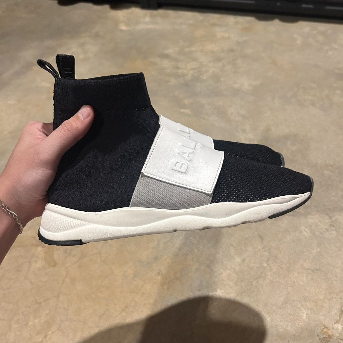 Balmain Balmain Cameron Knit High Top Sneakers US 8 Black/White Size US 8 / EU 41 - 8 Thumbnail