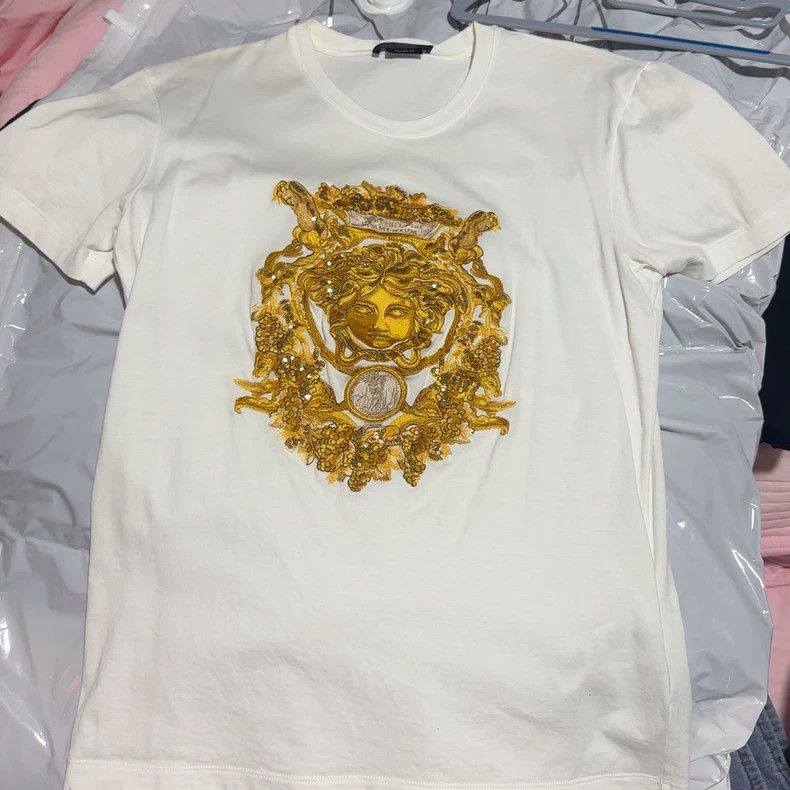 Versace Versace Medusa baroque embroidered sequin crew neck t-shir Size XS / US 0-2 / IT 36-38 - 1 Thumbnail
