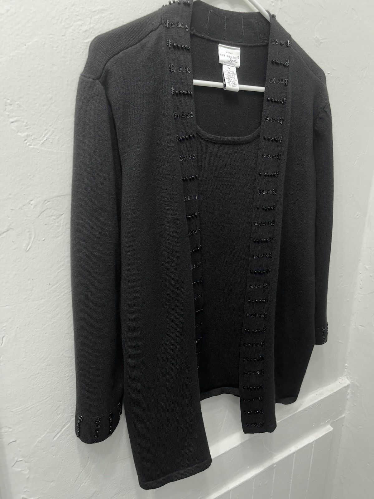 Other 2-in-1 Black Beaded Trim Cardigan w/ Built-in Tank Size XL / US 12-14 / IT 48-50 - 2 Thumbnail