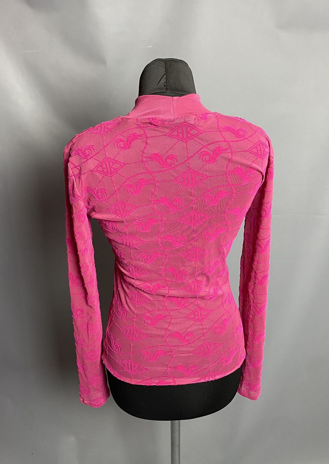 Han Kjobenhavn Han Kjobenhavn Pink Sheer Mesh Monogram Long Sleeve Top 36 Size XS / US 0-2 / IT 36-38 - 3 Thumbnail