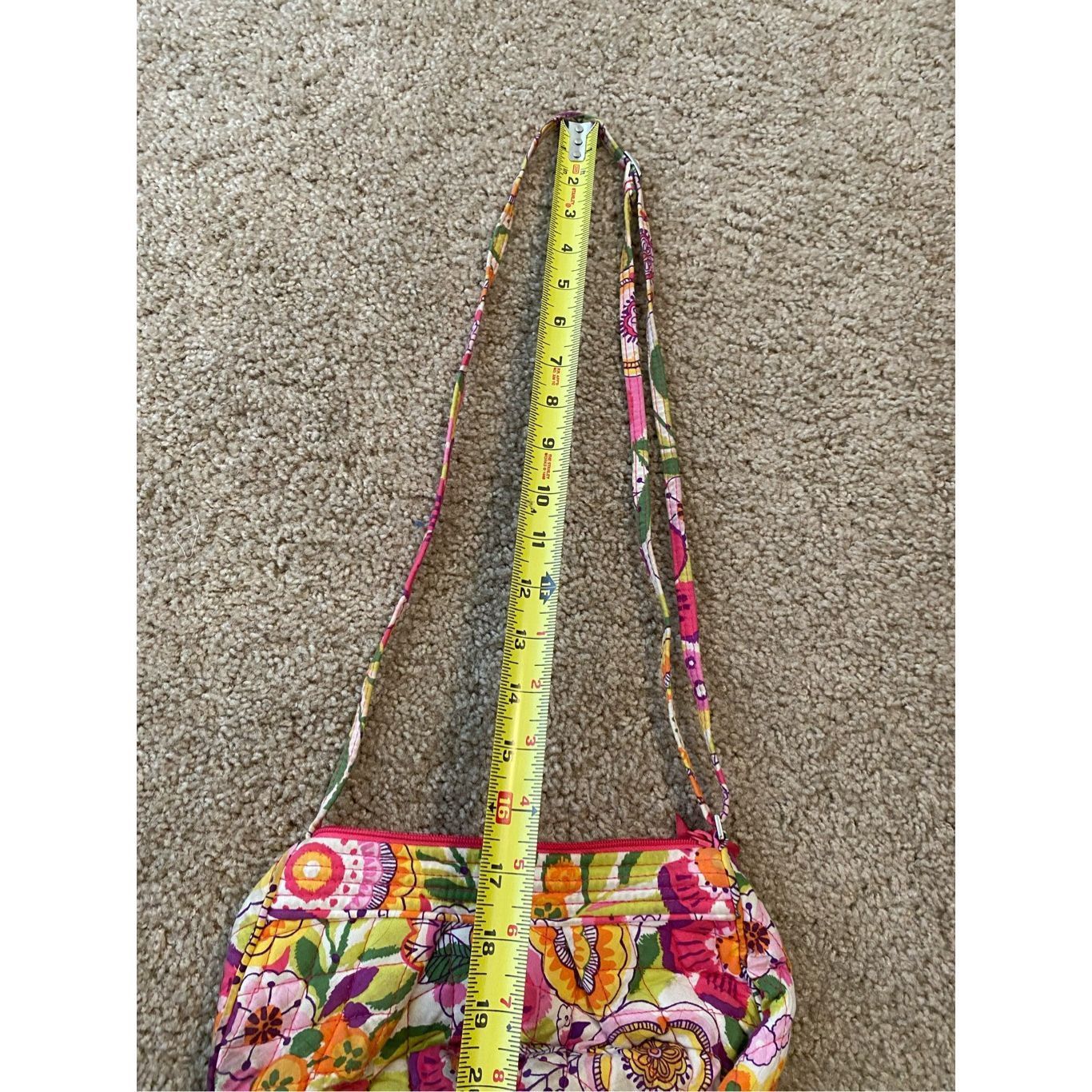 Bradley Mountain Vera Bradley Frannie Crossbody Clementine, Pink White Green, Size ONE SIZE - 6 Thumbnail