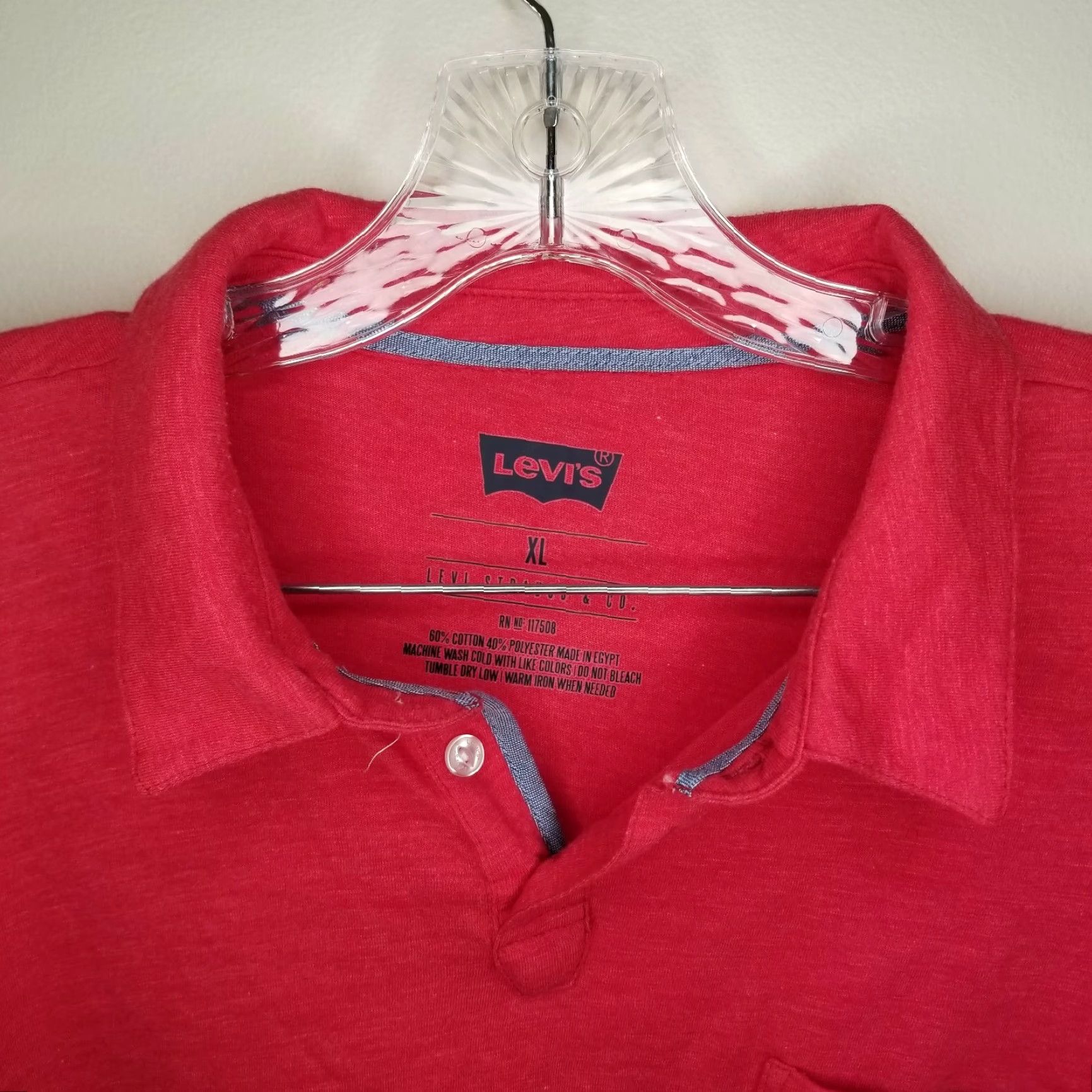 Levi's Levi's Mens Polo Short Sleeve Red Pocket XL Shirt Size US XL / EU 56 / 4 - 3 Thumbnail