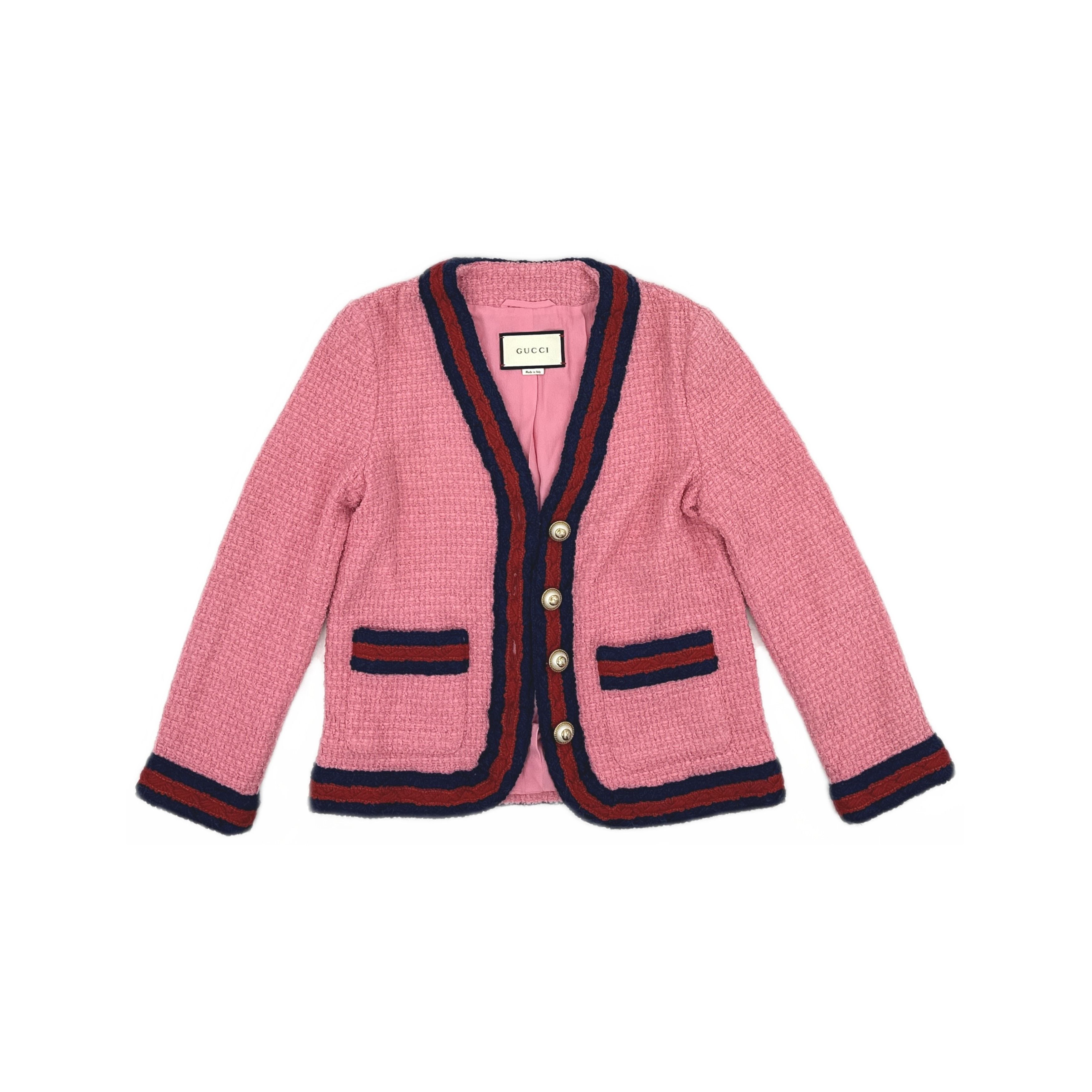 Gucci Gucci Pink Tweed Jacket Size 40 Size S / US 4 / IT 40 - 1 Thumbnail