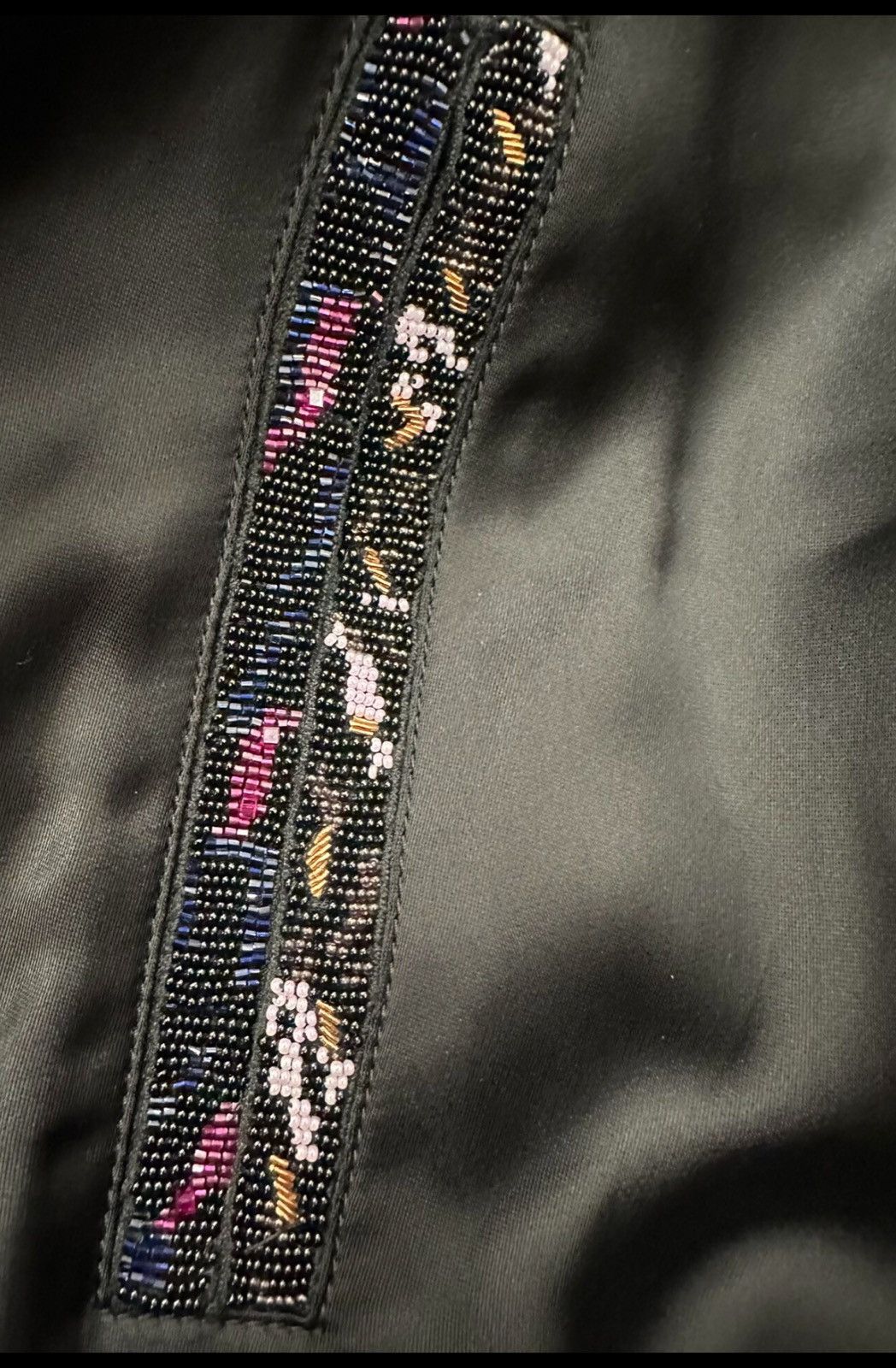 Saint Laurent Paris Saint Laurent SLP 2019SS Black Beaded Logo Varsity Jacket Size US L / EU 52-54 / 3 - 5 Thumbnail