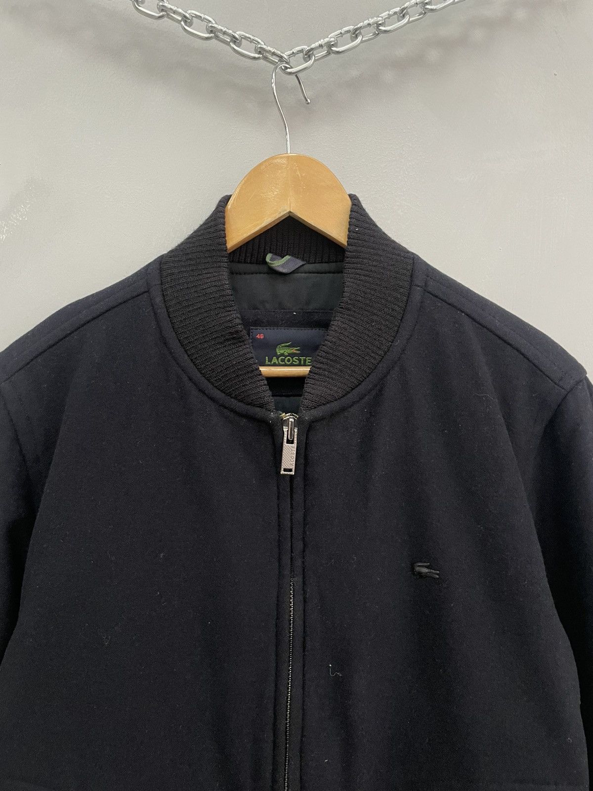 Japanese Brand × Lacoste × Vintage VINTAGE WOOL LACOSTE 2000s bomber jacket Y2K JAPANESE Size US M / EU 48-50 / 2 - 2 Thumbnail