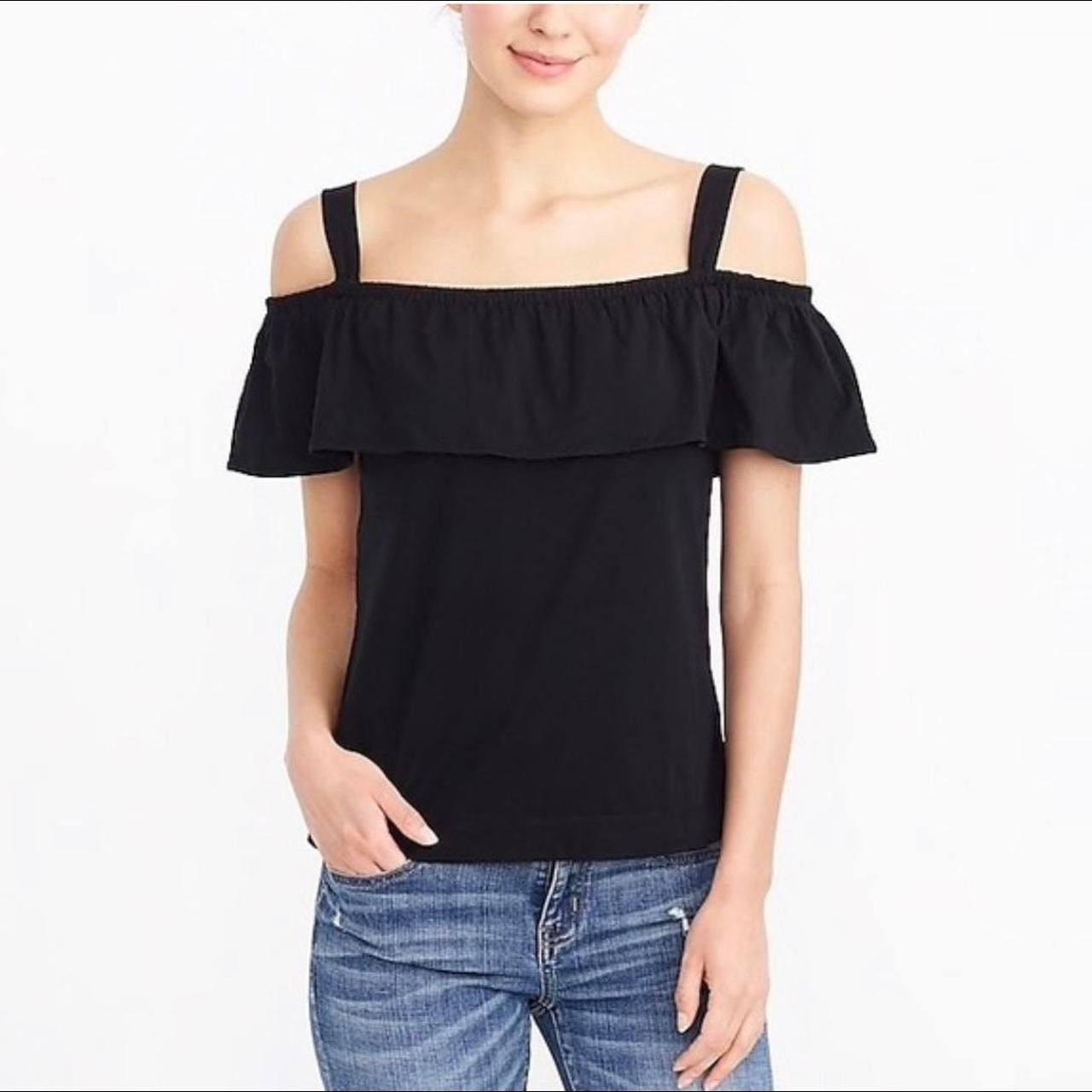 J.Crew J. Crew Black Off-The-Shoulder Sleeveless Tank Top Medium Size M / US 6-8 / IT 42-44 - 1 Thumbnail