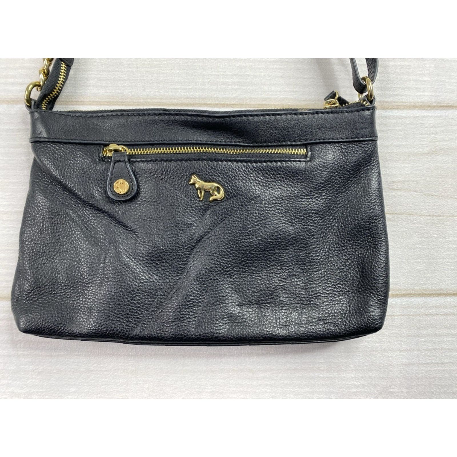 Vintage Emma Fox Leather Crossbody Bag Black Designer Handbag Small Pockets Crossbody Womens Vintage No Size ONE SIZE - 5 Thumbnail