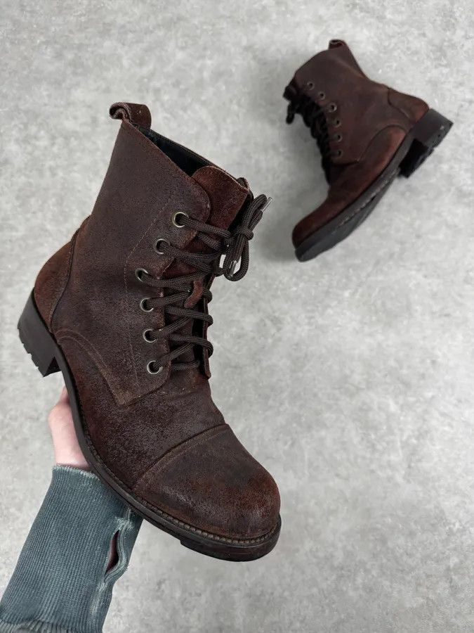 Dsquared2 Dsquared2 Brown Suede Lace-Up Leather Boots Size US 8 / EU 41 - 1 Thumbnail