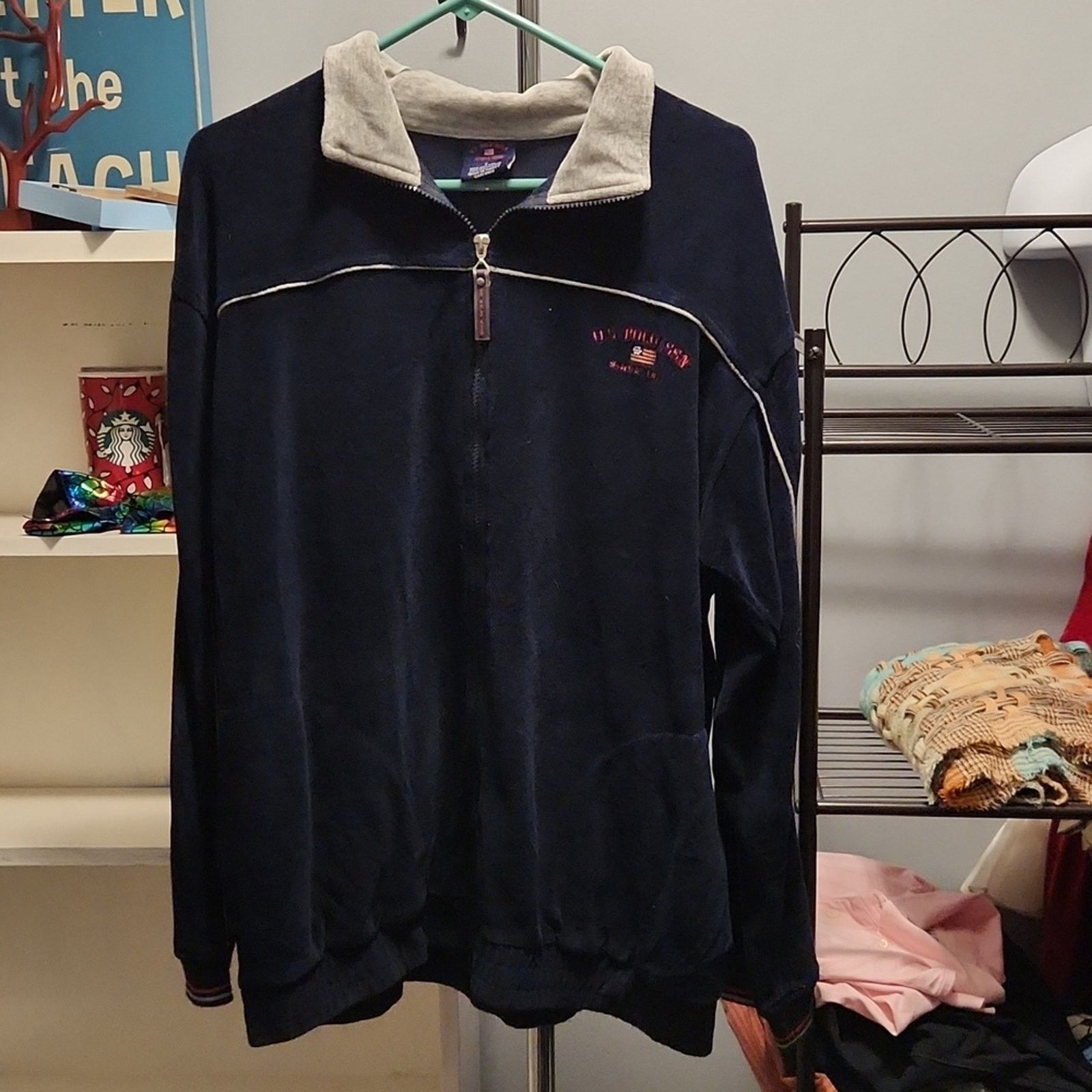 U.S. Polo Assn. US Polo Assn retro velour Men's jacket Large Size US L / EU 52-54 / 3 - 1 Thumbnail