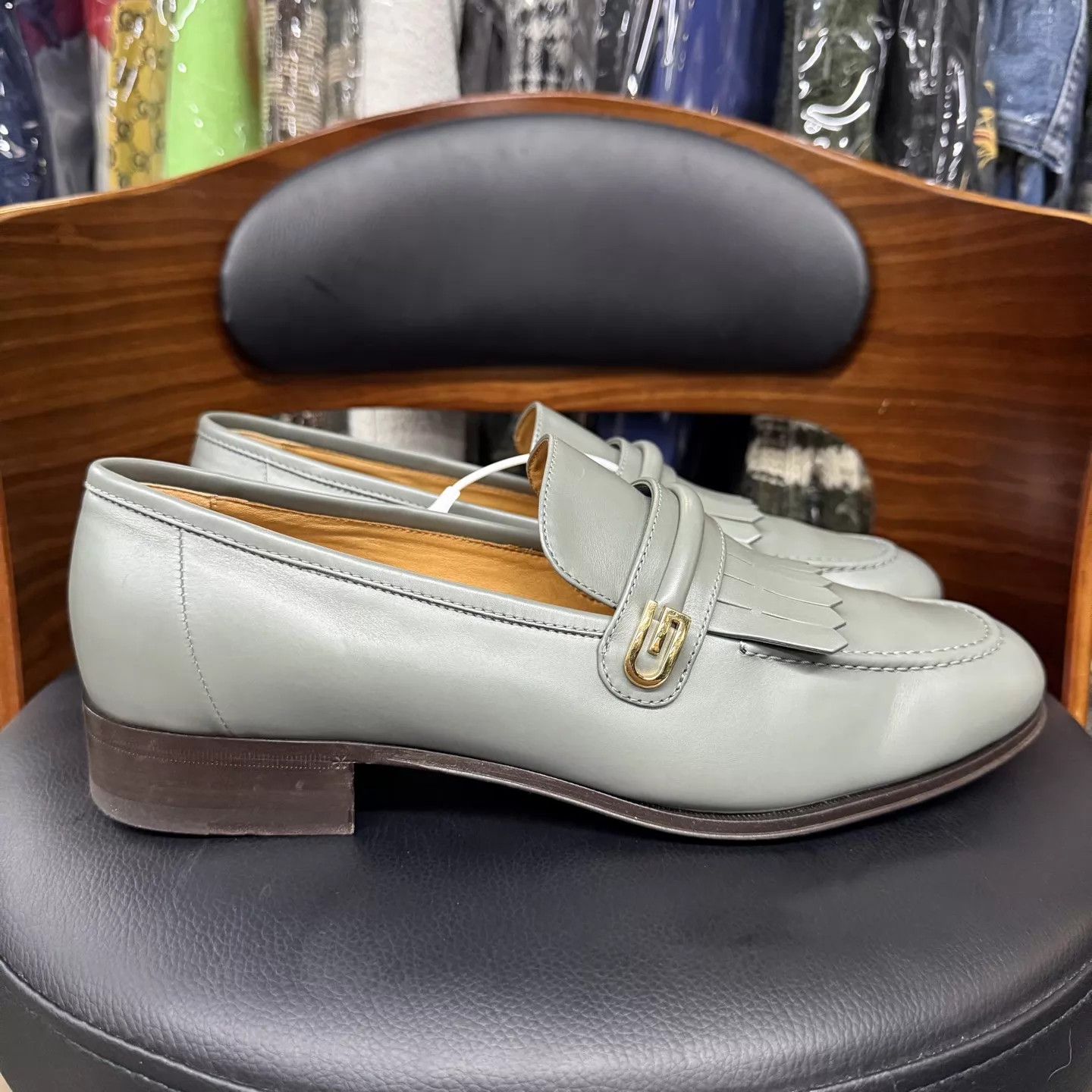 Gucci Gucci Tassel Loafer Gray & Dark Green 8/10 42 Size US 9 / EU 42 - 4 Thumbnail