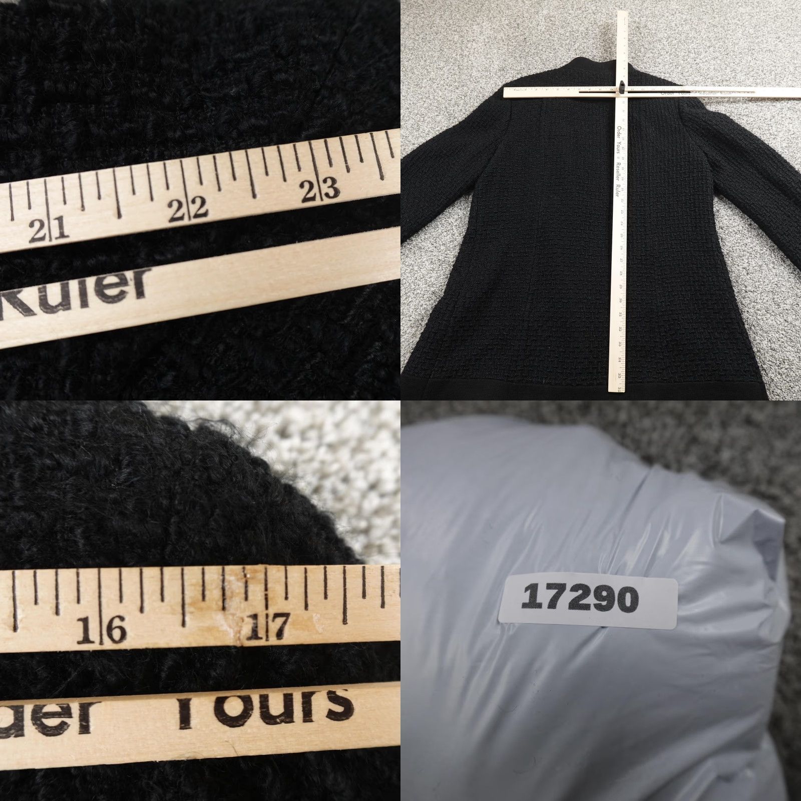 Calvin Klein Calvin Klein Coat Womens 10 Black Boucle Wool Long Topper Jacket Overcoat Fall Winter Button Lined Pockets Collared Size L / US 10 / IT 46 - 9 Thumbnail