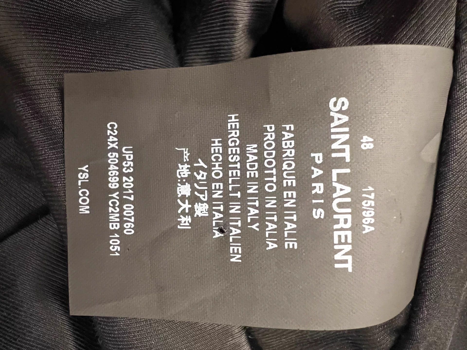 Saint Laurent Paris SLP totem ethnic leather jacket black red sleeves Size US M / EU 48-50 / 2 - 7 Thumbnail