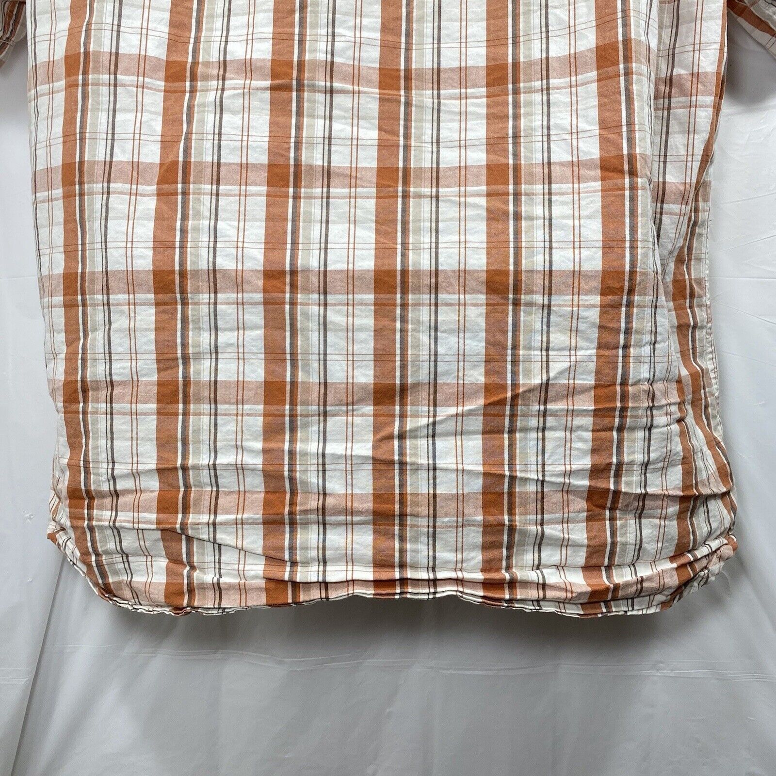 Timberland Timberland Large Orange White Plaid Button Front Shirt Size US L / EU 52-54 / 3 - 8 Thumbnail