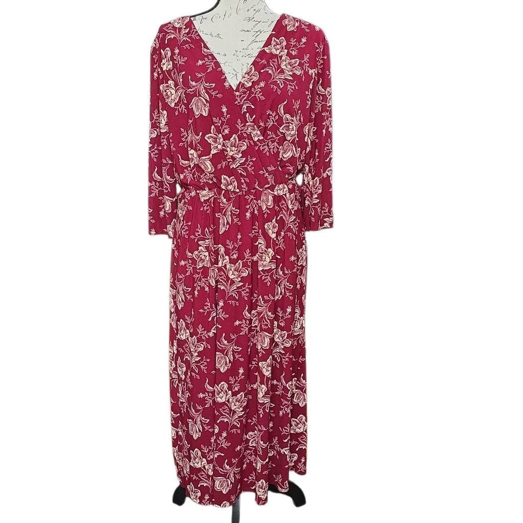 Lauren Ralph Lauren Lauren Ralph Lauren Women's Size 14 Dk Red Cream Floral Prin Size XL / US 12-14 / IT 48-50 - 1 Thumbnail