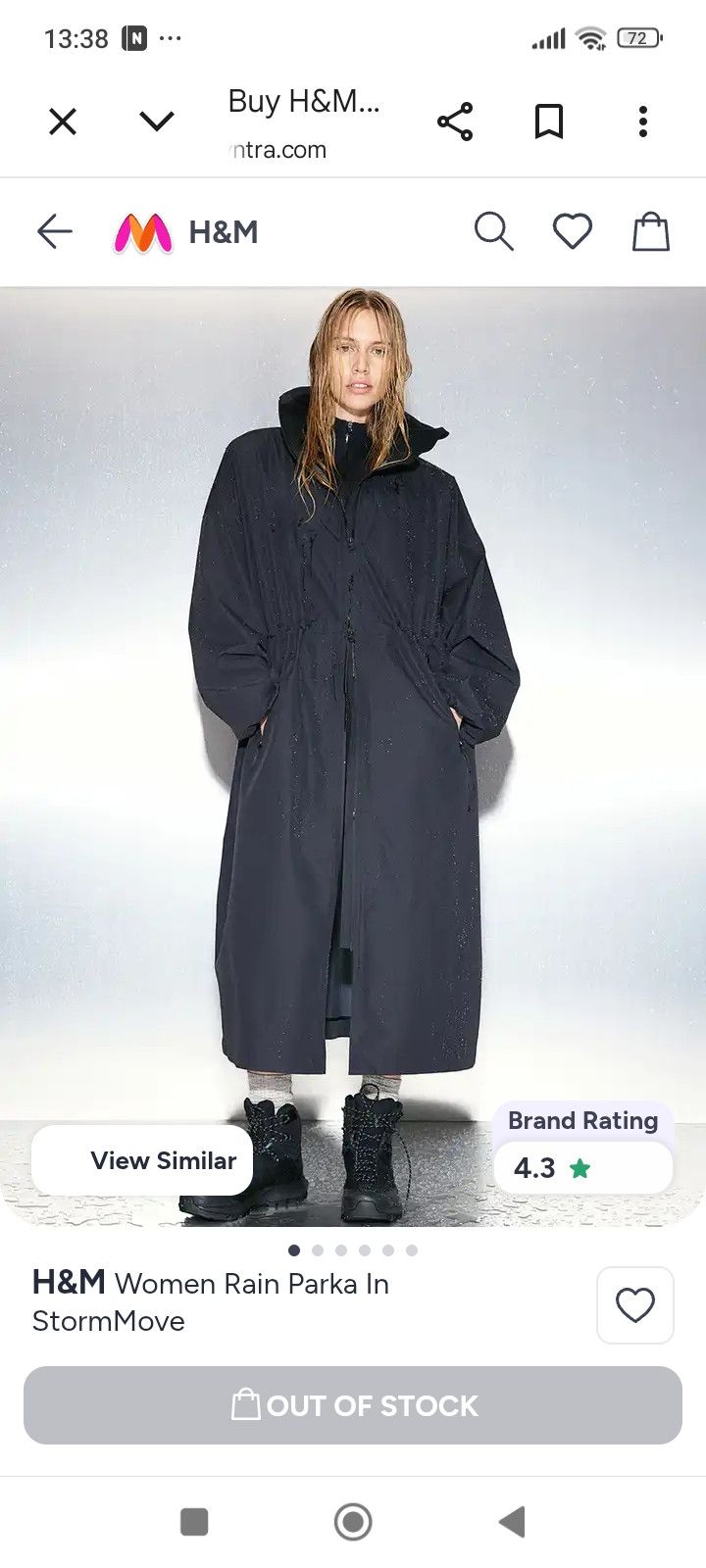 H&M H&M StormMove Parka Long Coat Jacket Size ONE SIZE - 2 Thumbnail