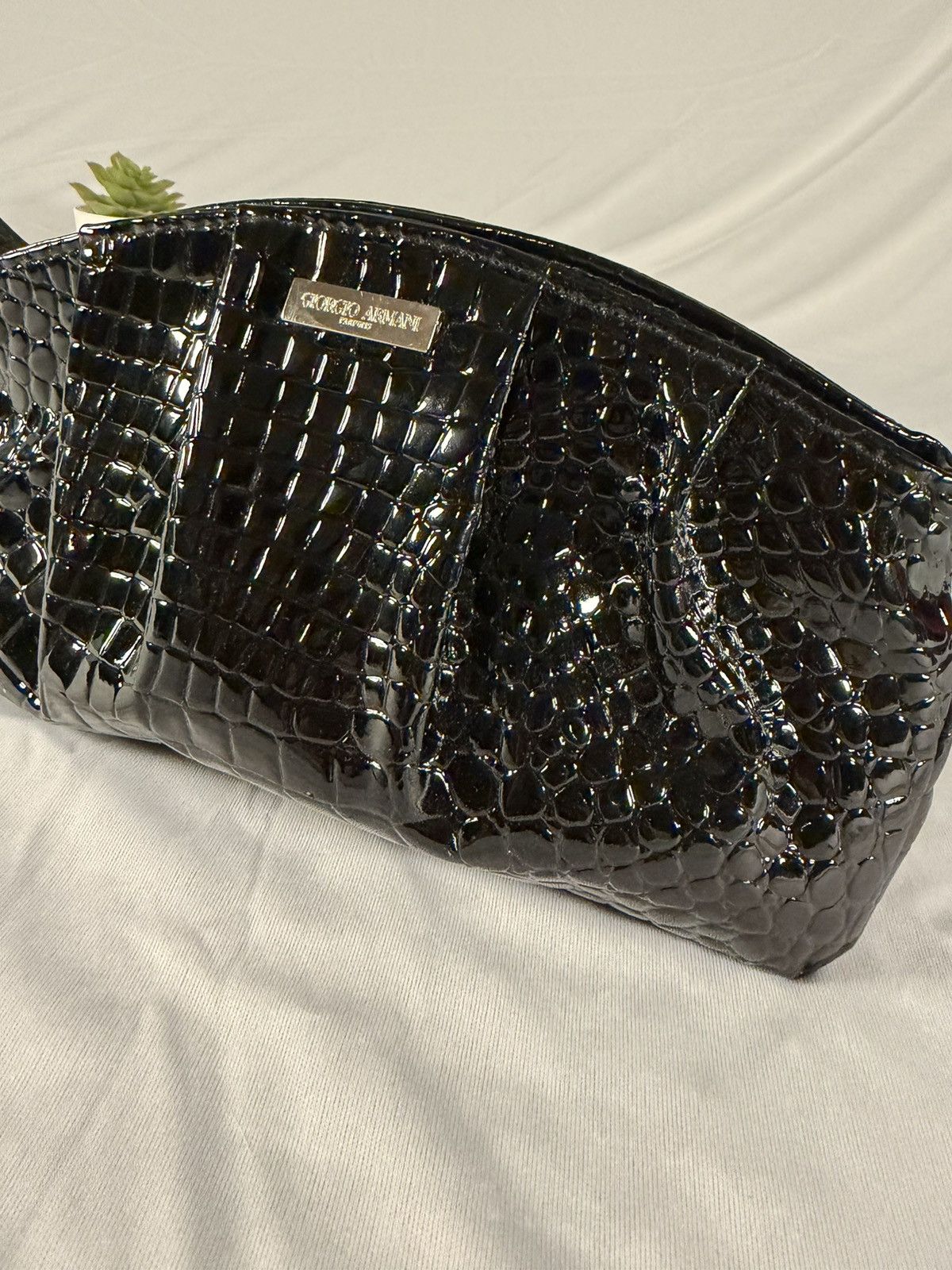 Giorgio Armani Giorgio Armani Parfum Clutch Travel Bag Black Patent Leather Size ONE SIZE - 3 Thumbnail