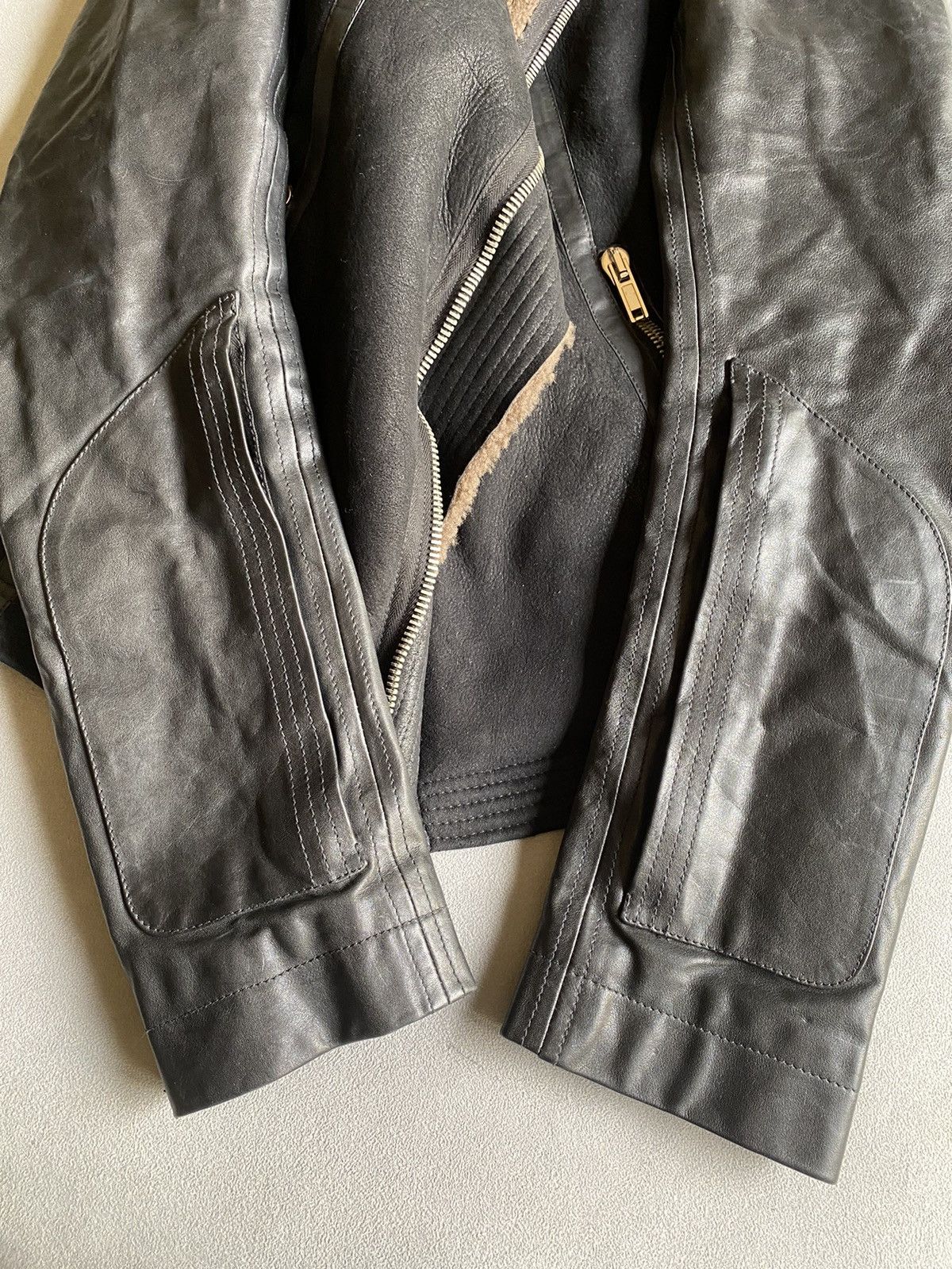 Rick Owens Rick Owens Shearling Geo and leather jacket Size US M / EU 48-50 / 2 - 14 Thumbnail