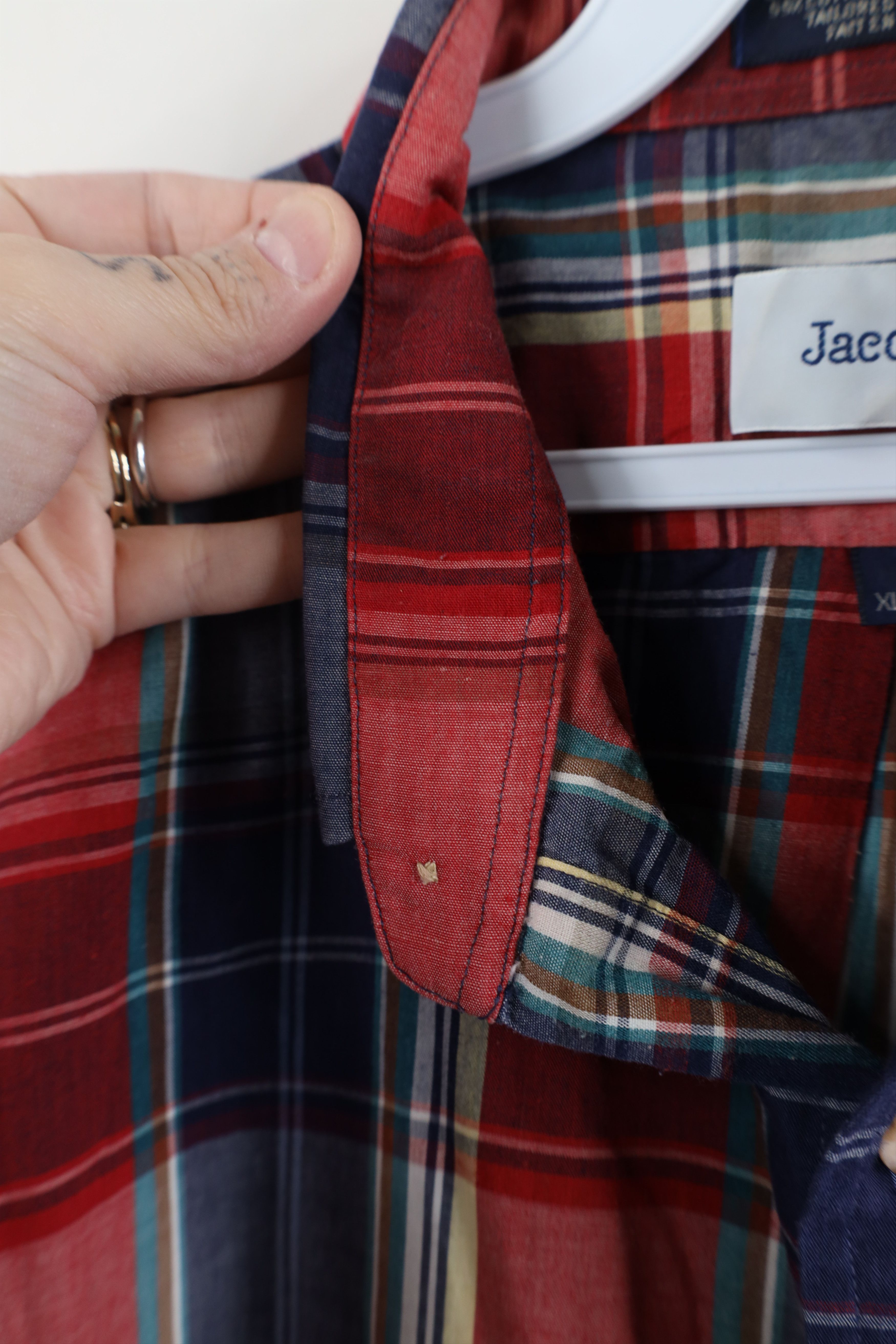 Vintage Vintage 90s Streetwear Cloth Madras Plaid Button Down Shirt Size US XL / EU 56 / 4 - 7 Thumbnail