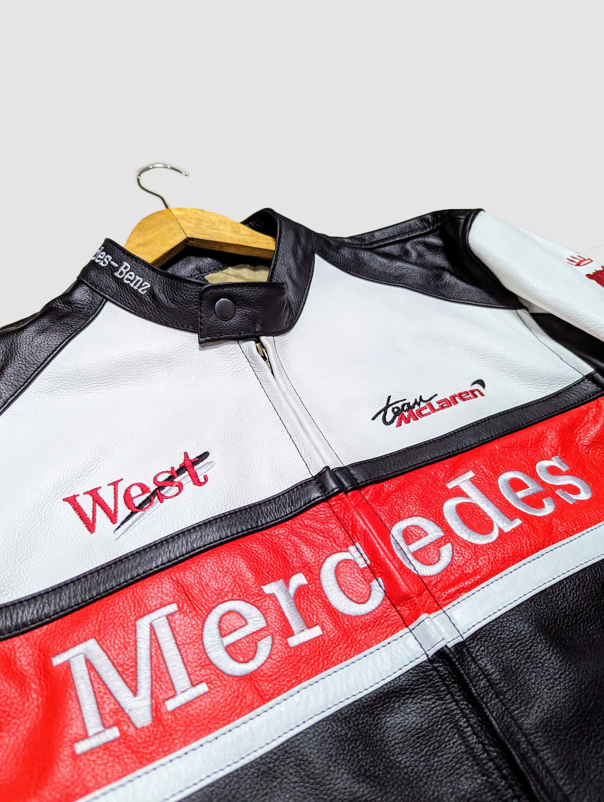 Genuine Leather MERCEDES BENZ 🔥 LEATHER JACKET RARE STREETWEAR Size US M / EU 48-50 / 2 - 6 Thumbnail