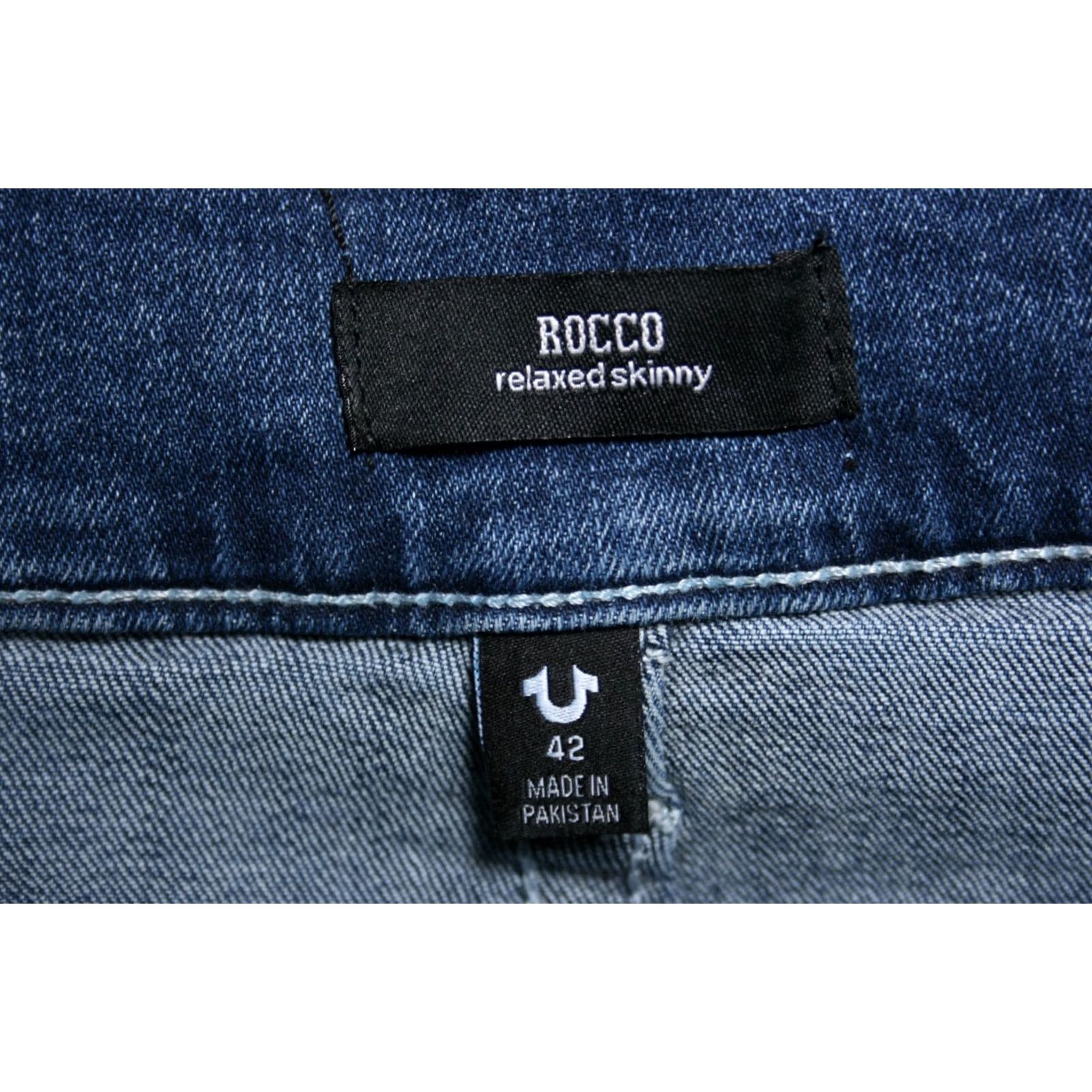 True Religion TRUE RELIGION Rocco Flap Pocket Relaxed Skinny Stretch Denim Blue Jeans Sz 42 Mens Jeans Size US 42 / EU 58 - 7 Thumbnail