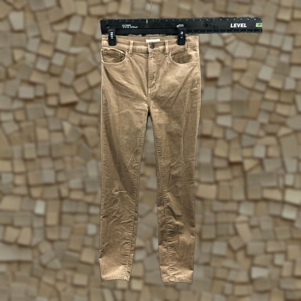 Ann Taylor Loft High Waist Skinny Ankle Pants Corduroy Beige Size 2 Womens Size 26" / US 2 / IT 38 - 1 Thumbnail