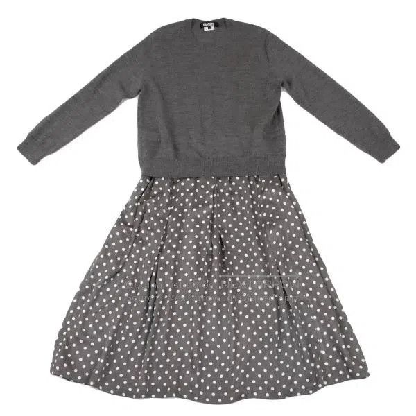 Comme des Garcons Comme Des Garcons Gray vintage polka dot dress Size L / US 10 / IT 46 - 2 Thumbnail
