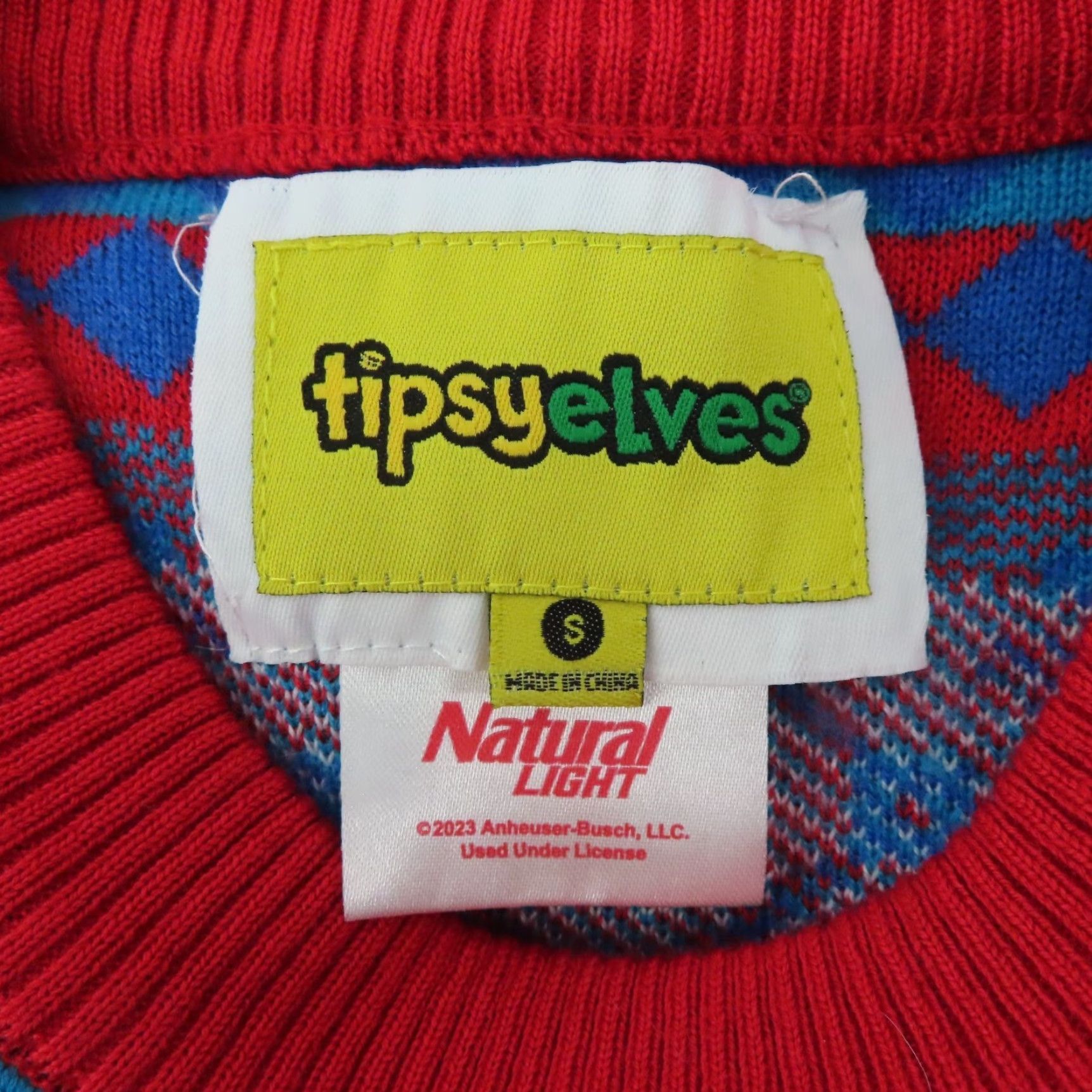 Vintage Tipsy Elves Natural Light Womens Small Natty Beer Crew Neck Christmas Sweater Shirt Ladies Pullover Knit Xmas Holiday Blue Size S / US 4 / IT 40 - 6 Thumbnail