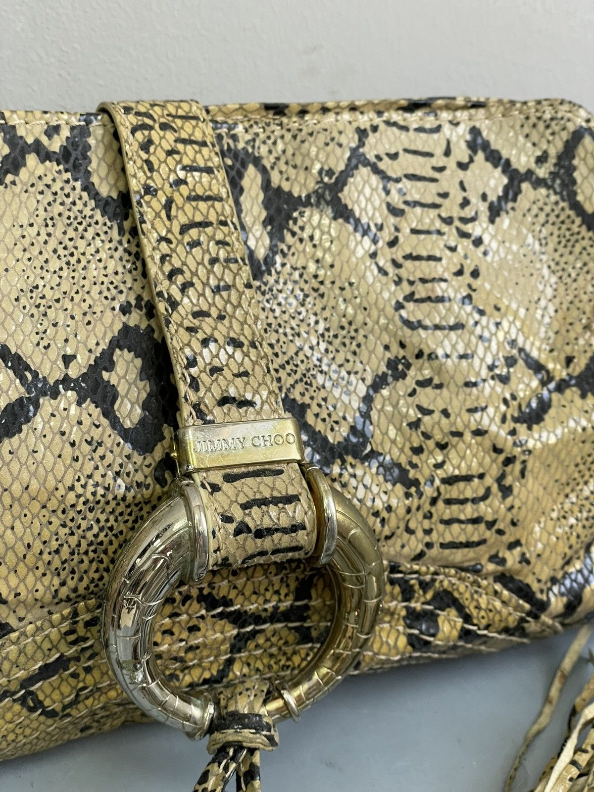 Jimmy Choo Rare python snake hand bag clutch hystericglamour style Size ONE SIZE - 4 Thumbnail
