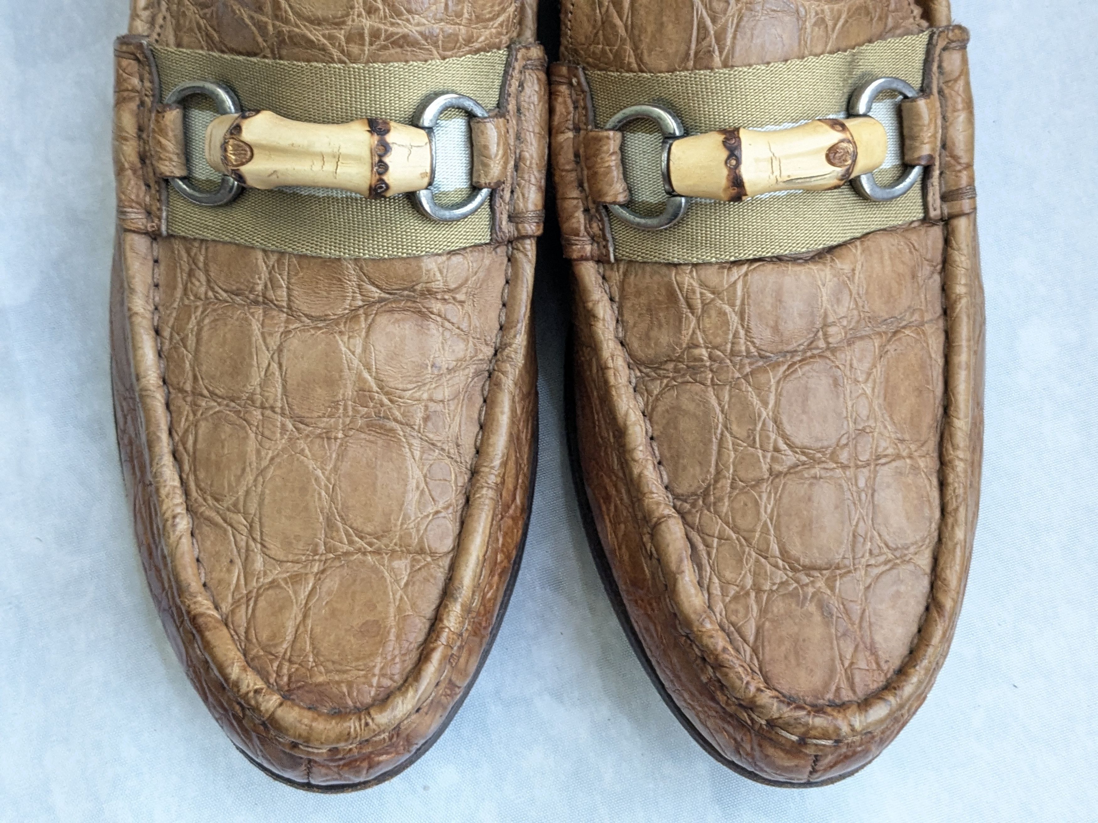 Gucci Gucci Horsebit Loafers Brown Crocodile Bamboo Size US 9 / EU 42 - 3 Thumbnail